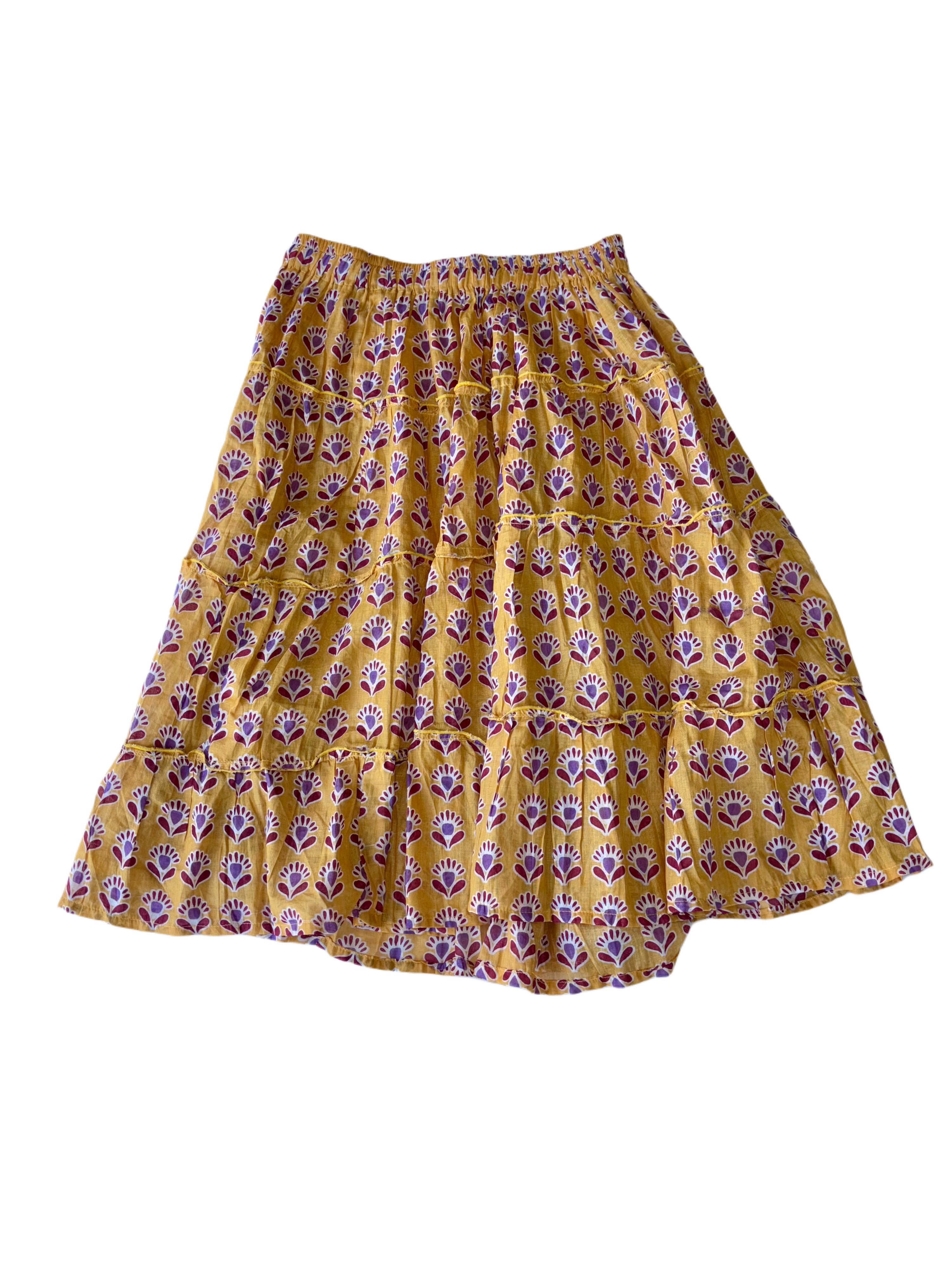 Short Layered Skirt | Yellow Red Purple