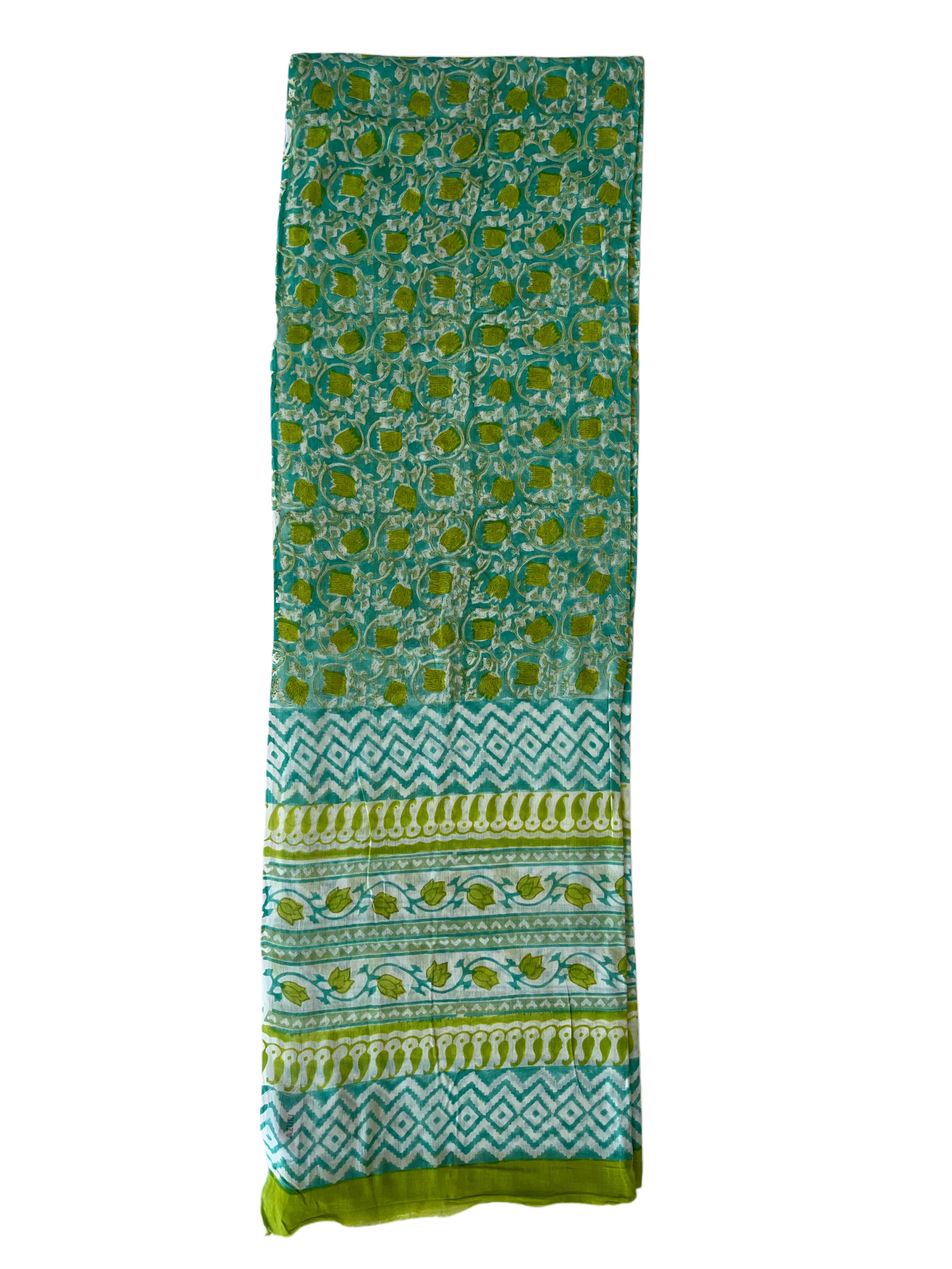 Voil Scarf | Green Blue Yellow