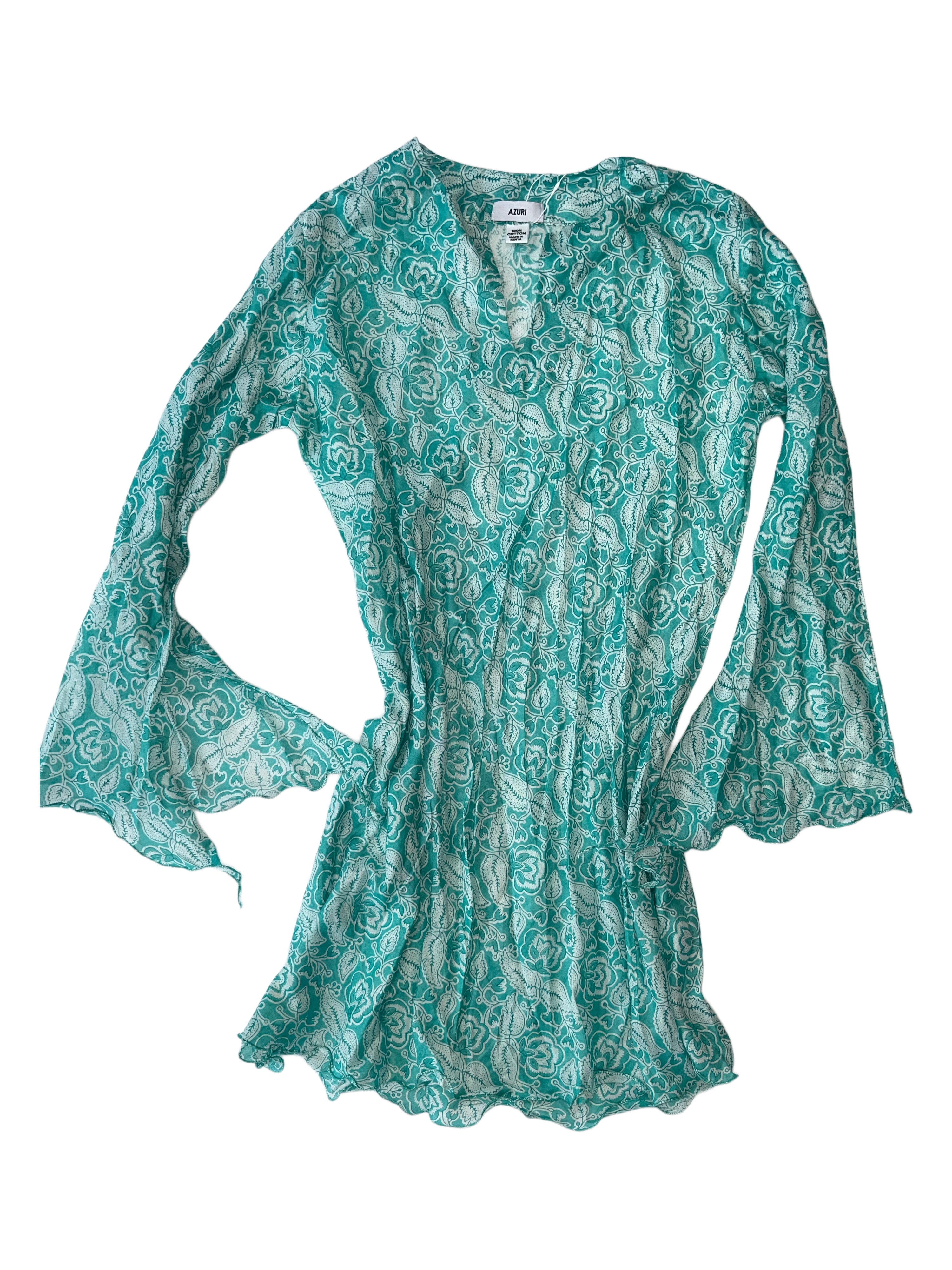Popo Dress | Light Blue White