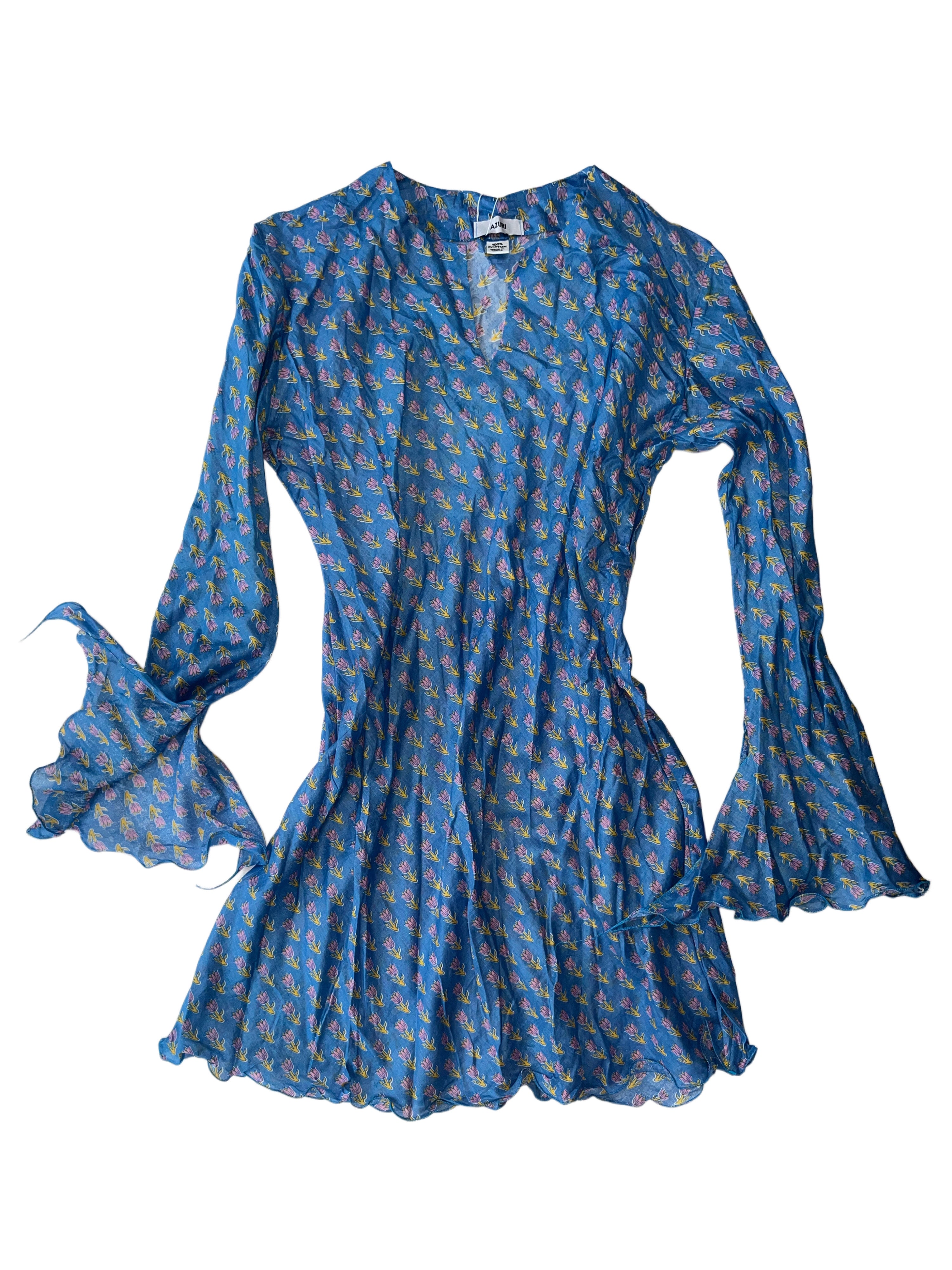 Popo Dress | Blue Pink Yellow