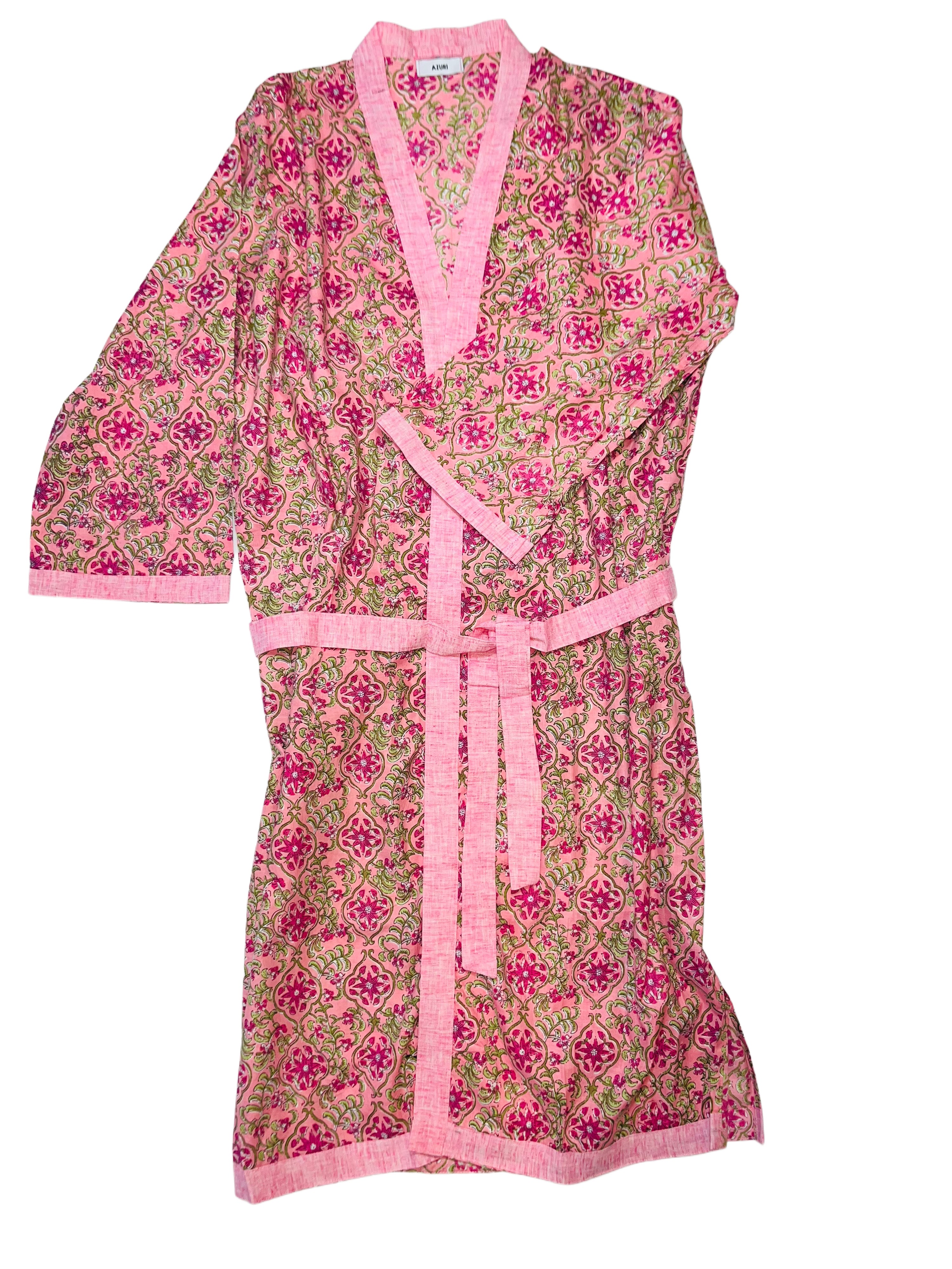 Cotton Kimono | Pinks Green