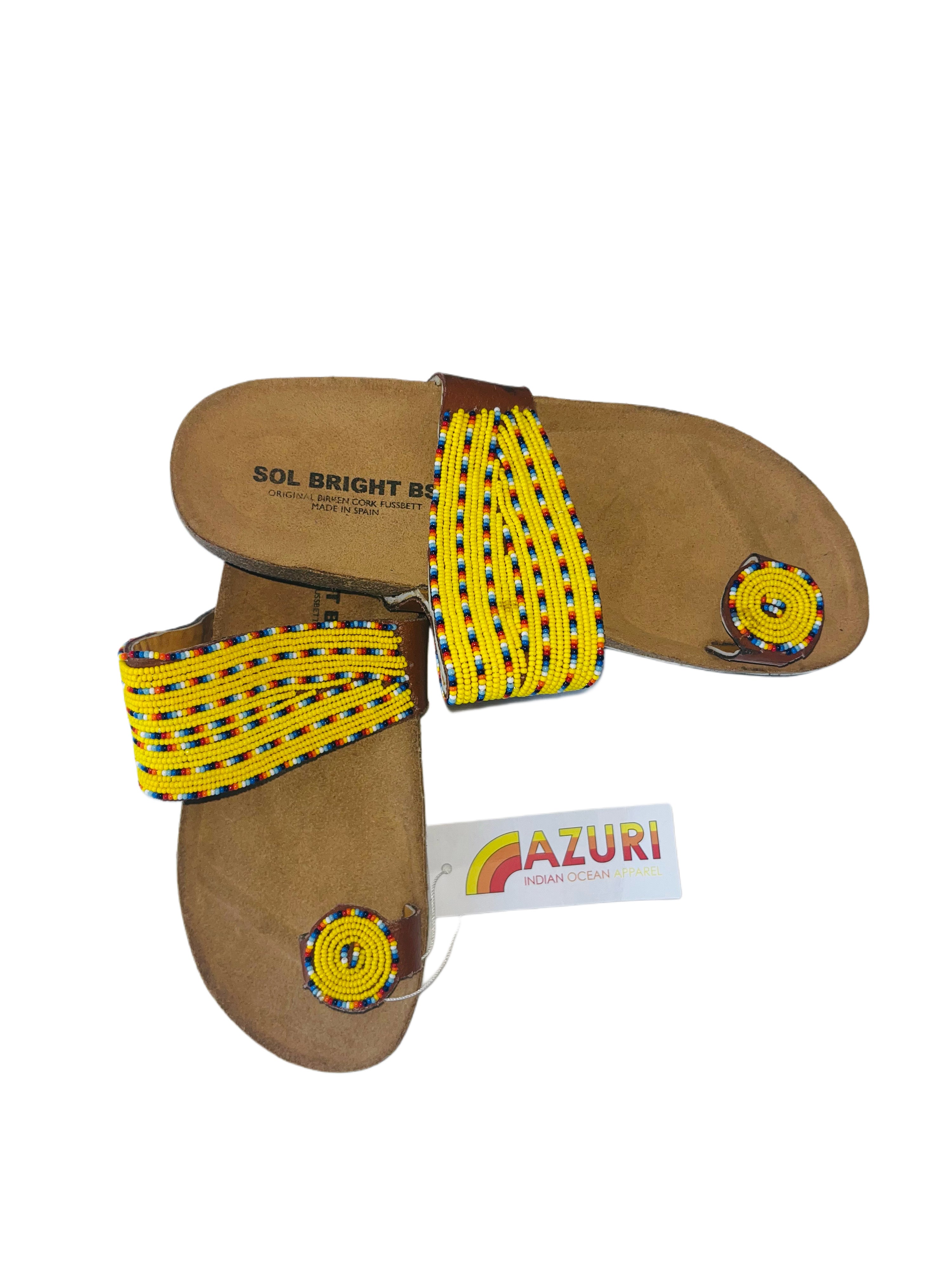 Sol Bright Sandals | Beaded Yellow