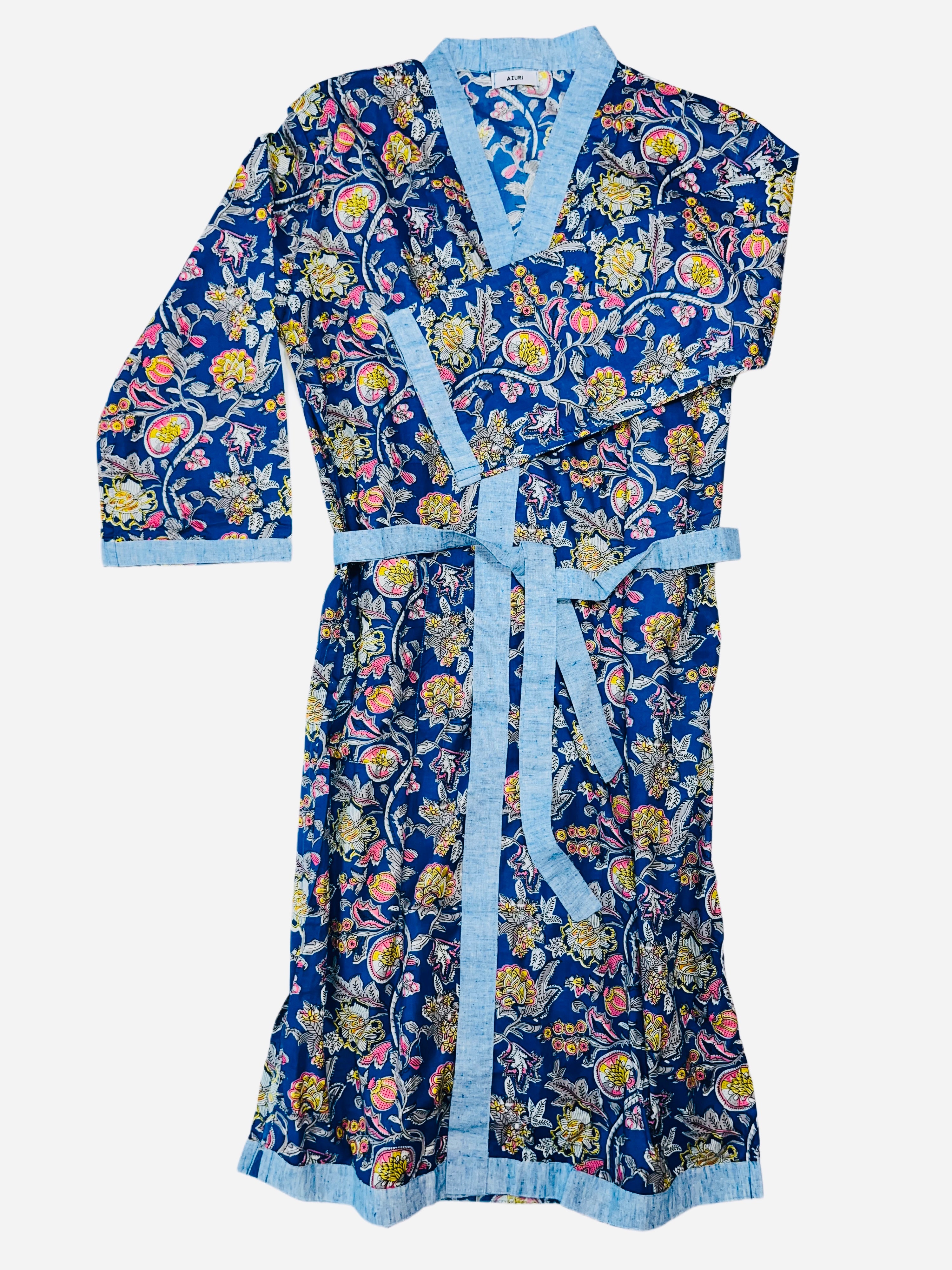 Cotton Kimono | Blue and Pastels