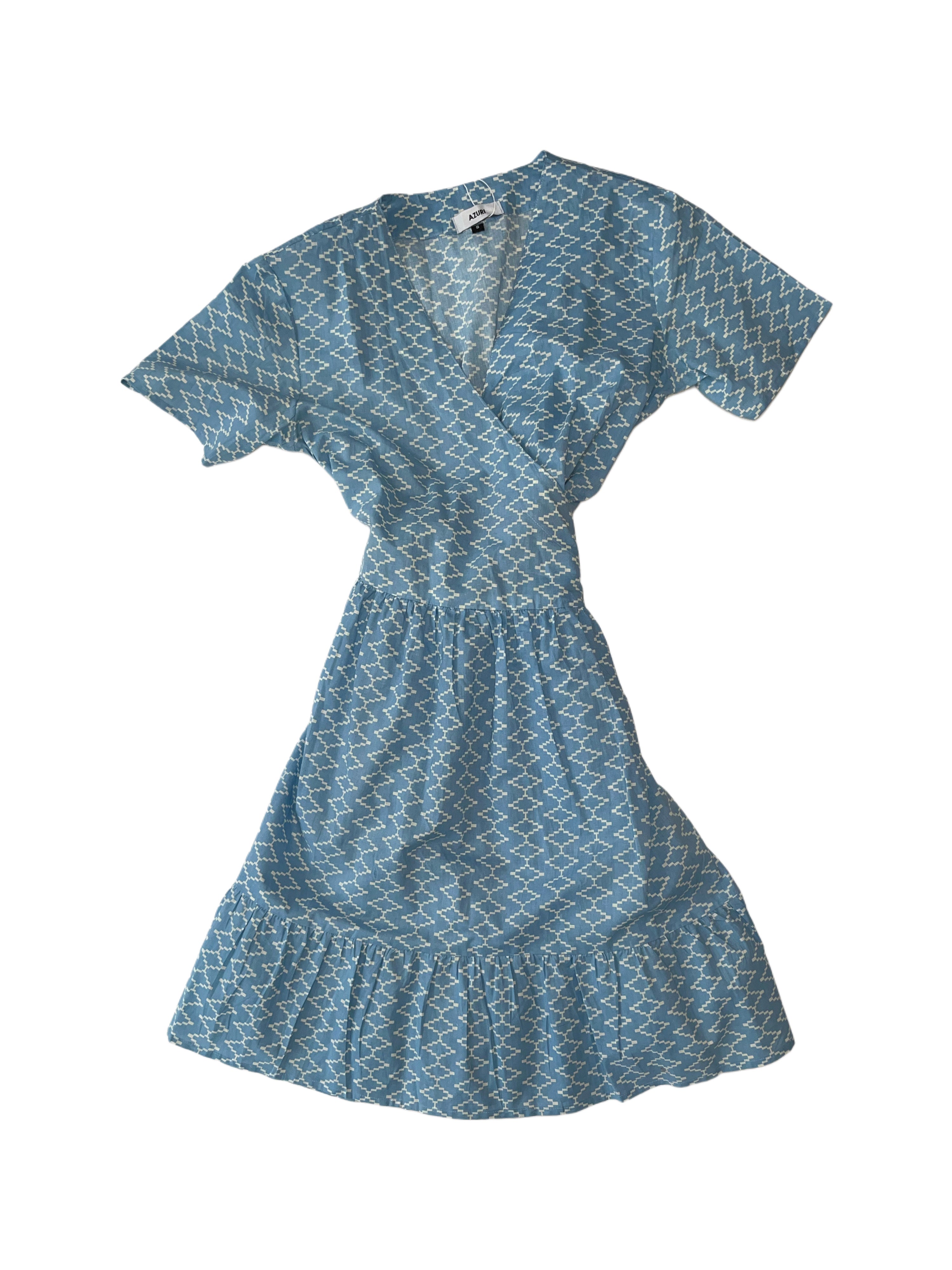 Lomu Wrap Dress | Blue White