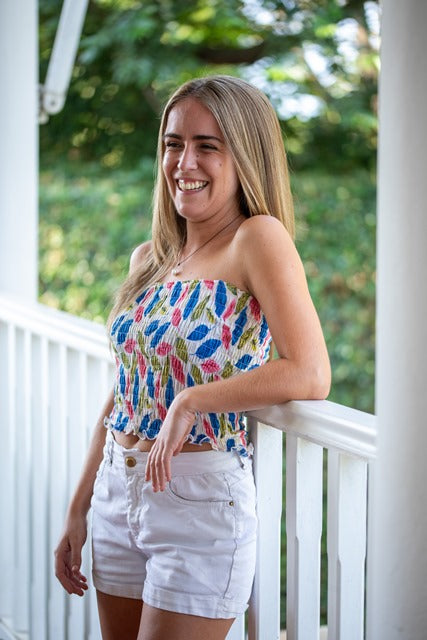 Boob Tube Top | Beige White