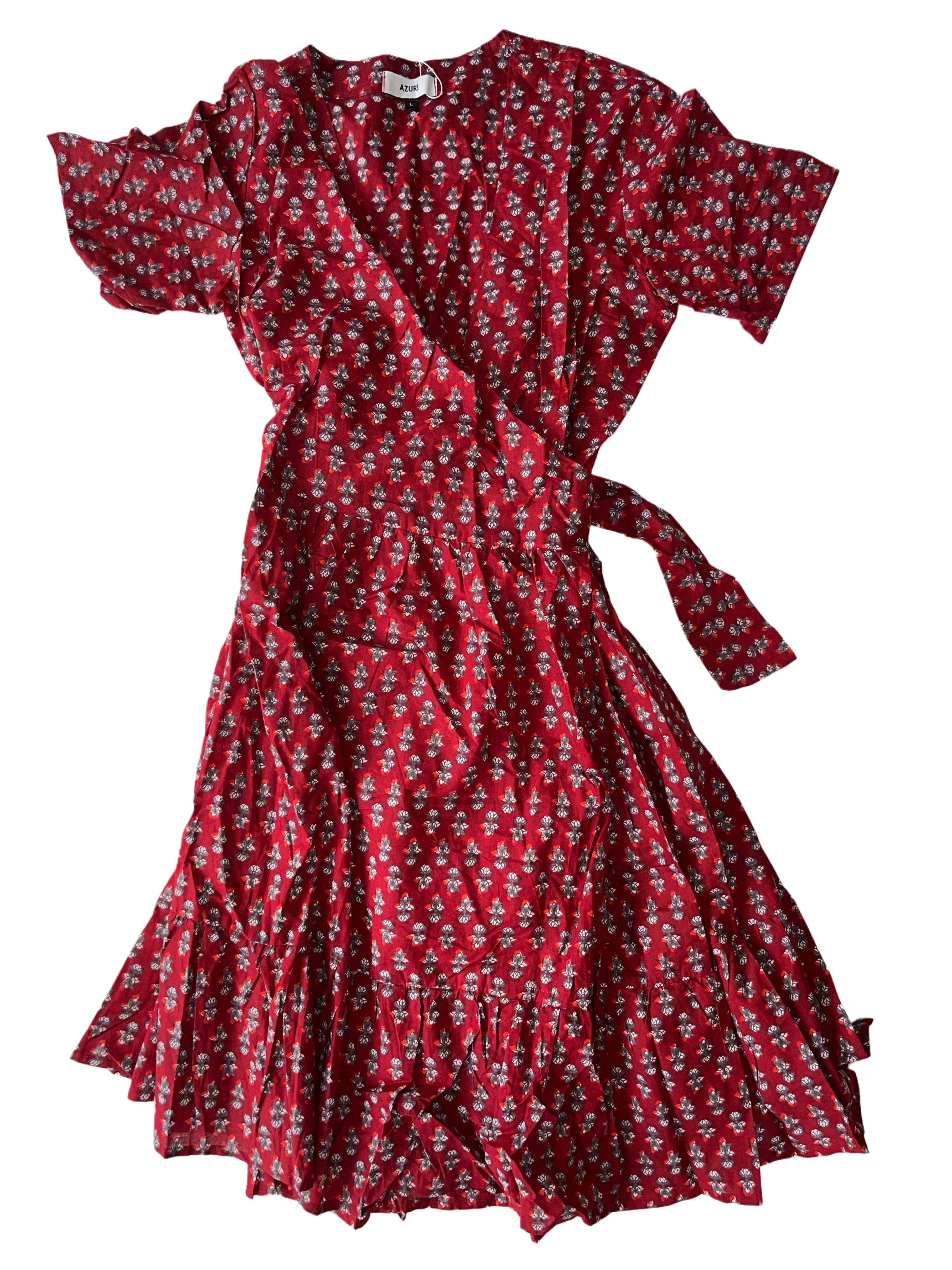 Lomu Wrap Dress | Red White