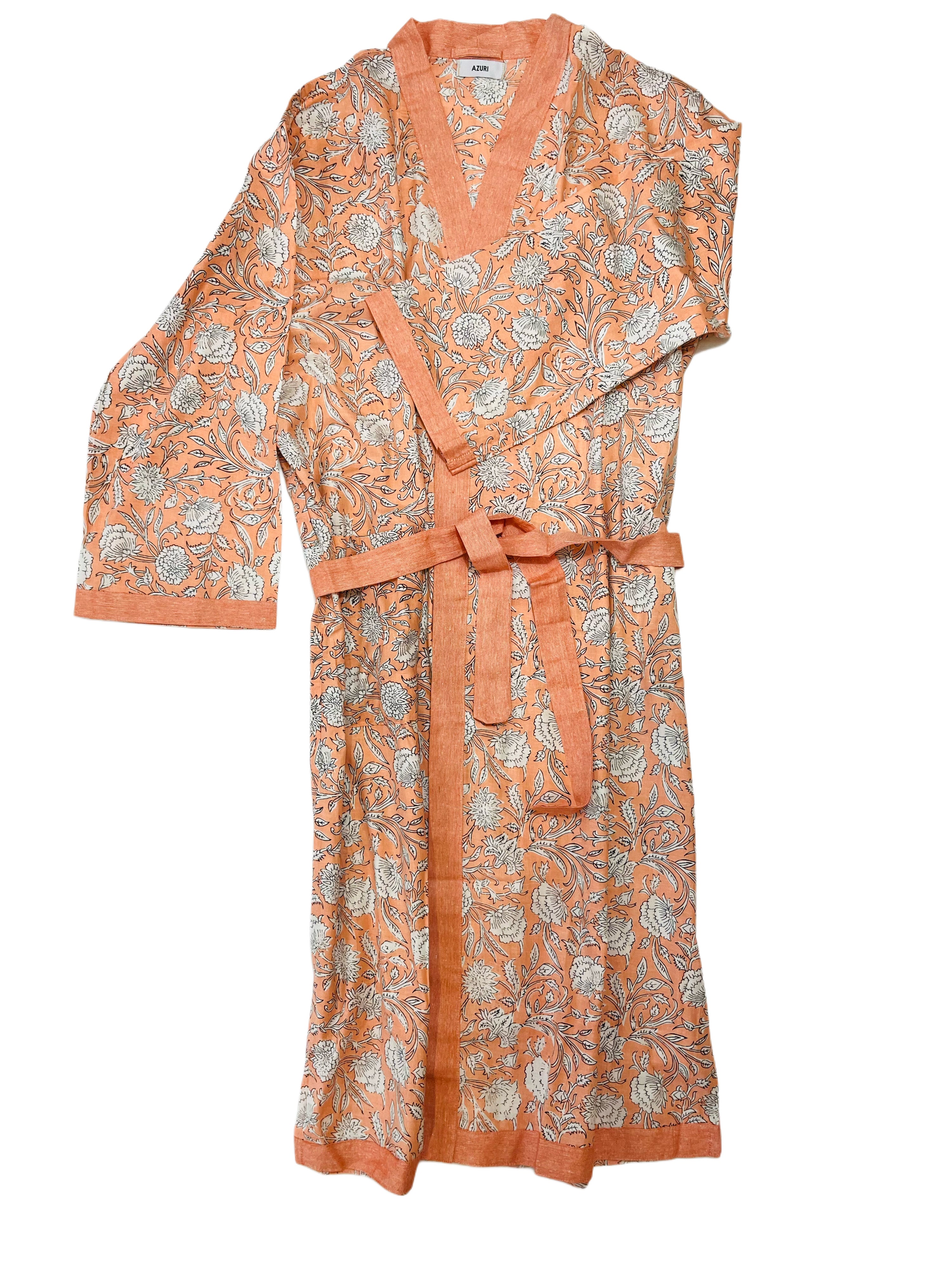 Cotton Kimono | Peach White