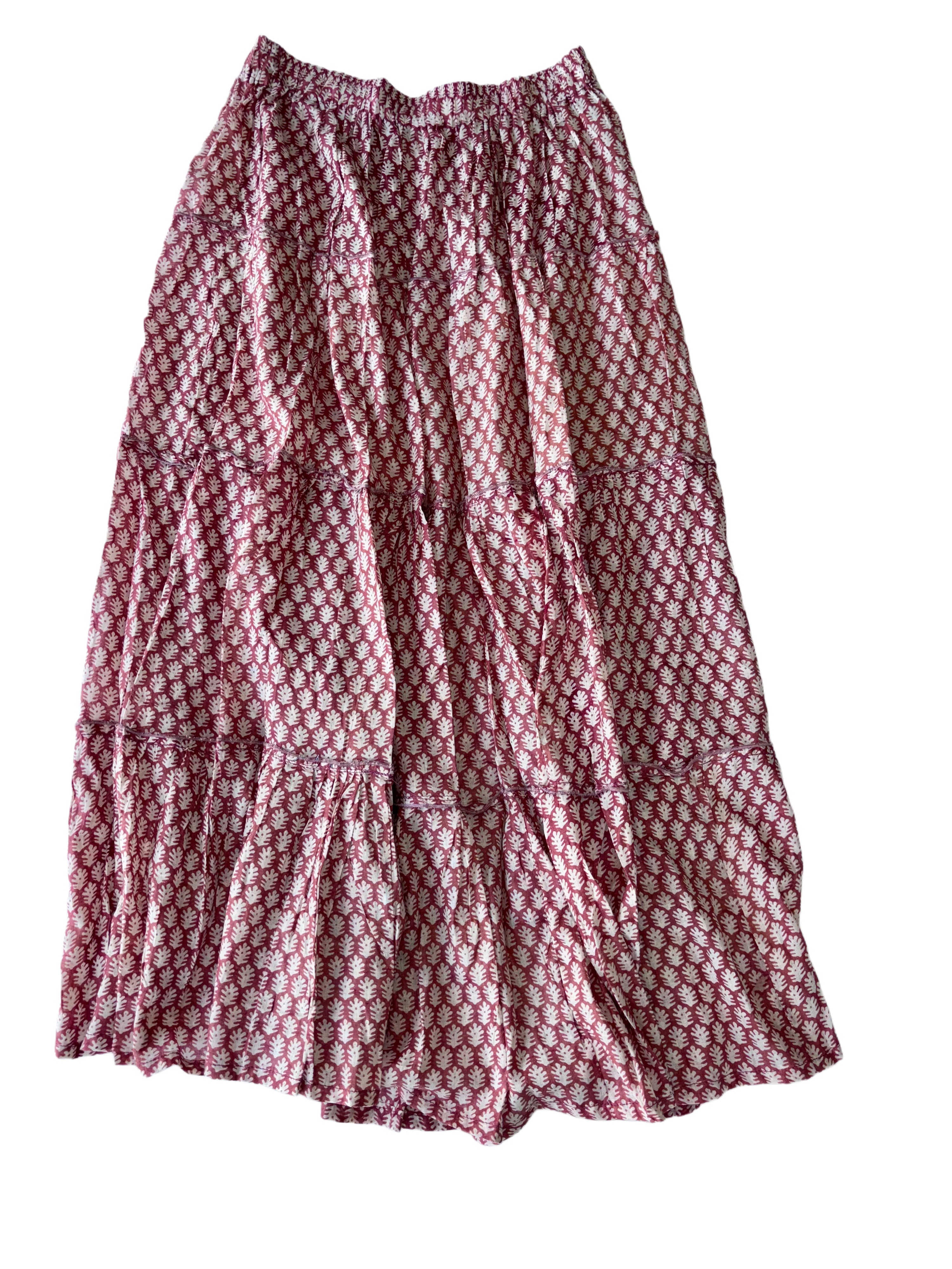 Long Layered Skirt | Red White