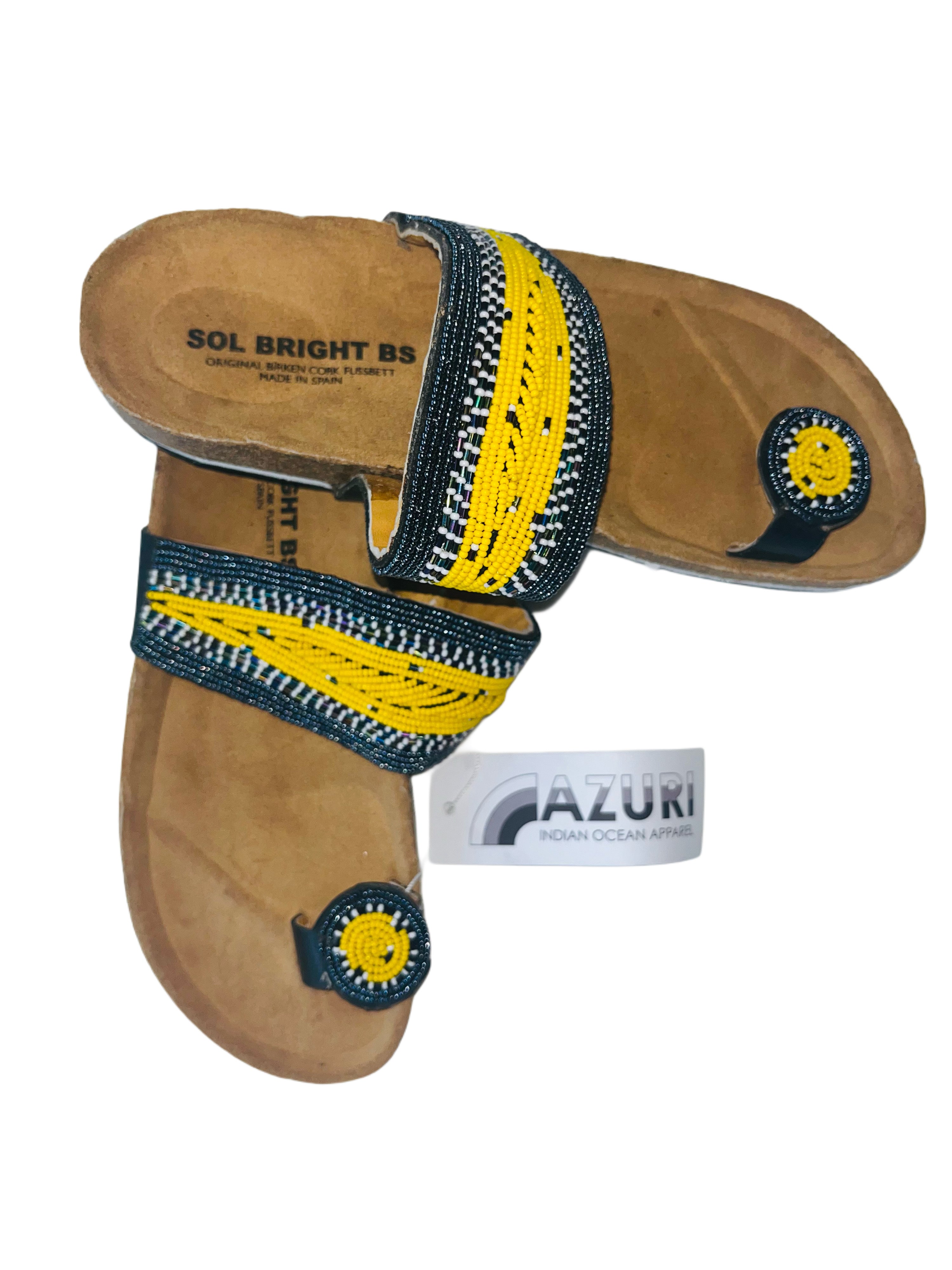 Sol Bright Sandals | Yellow Navy Black