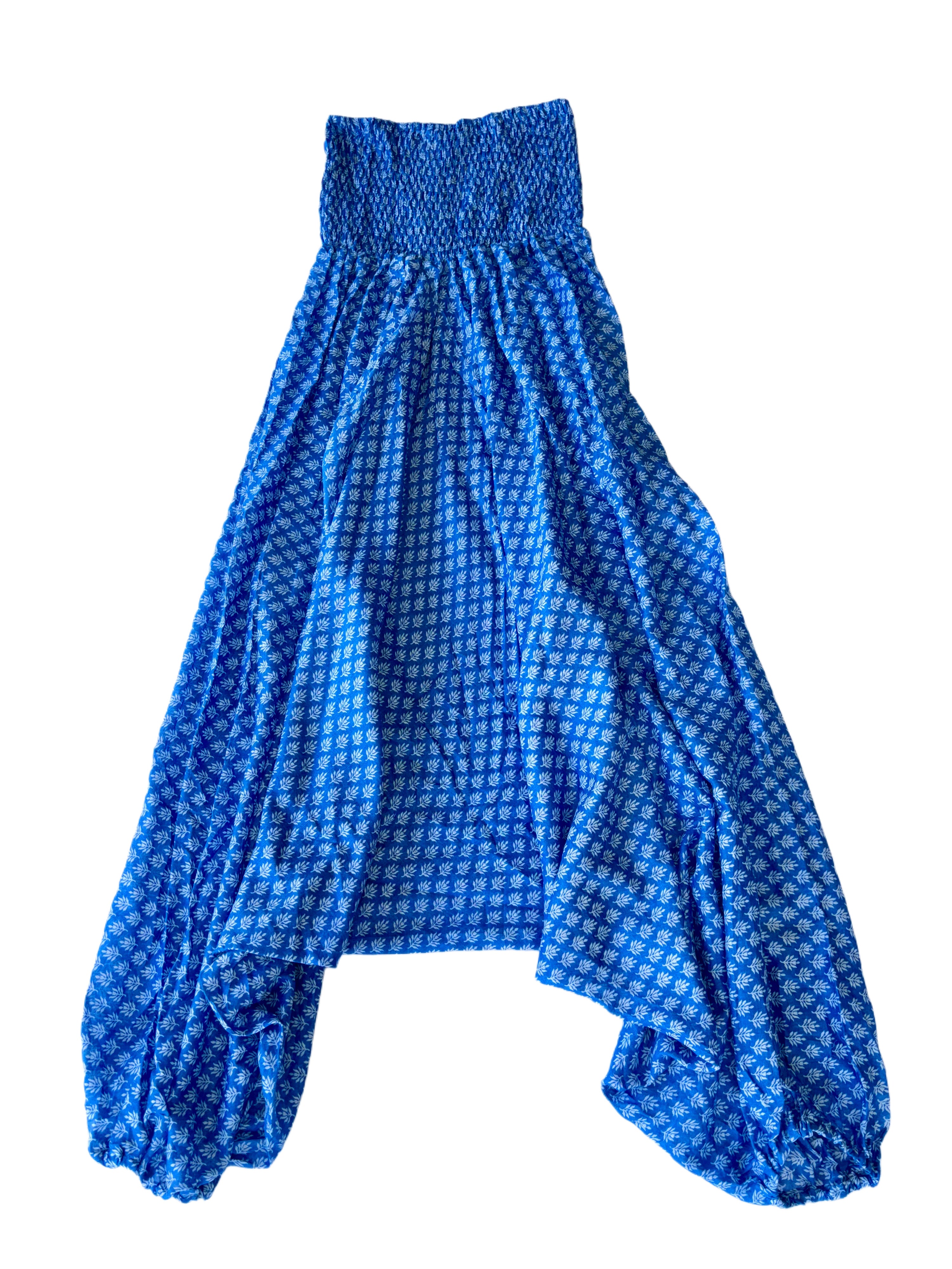 Ladies Cotton Elephant Pants | Blue White