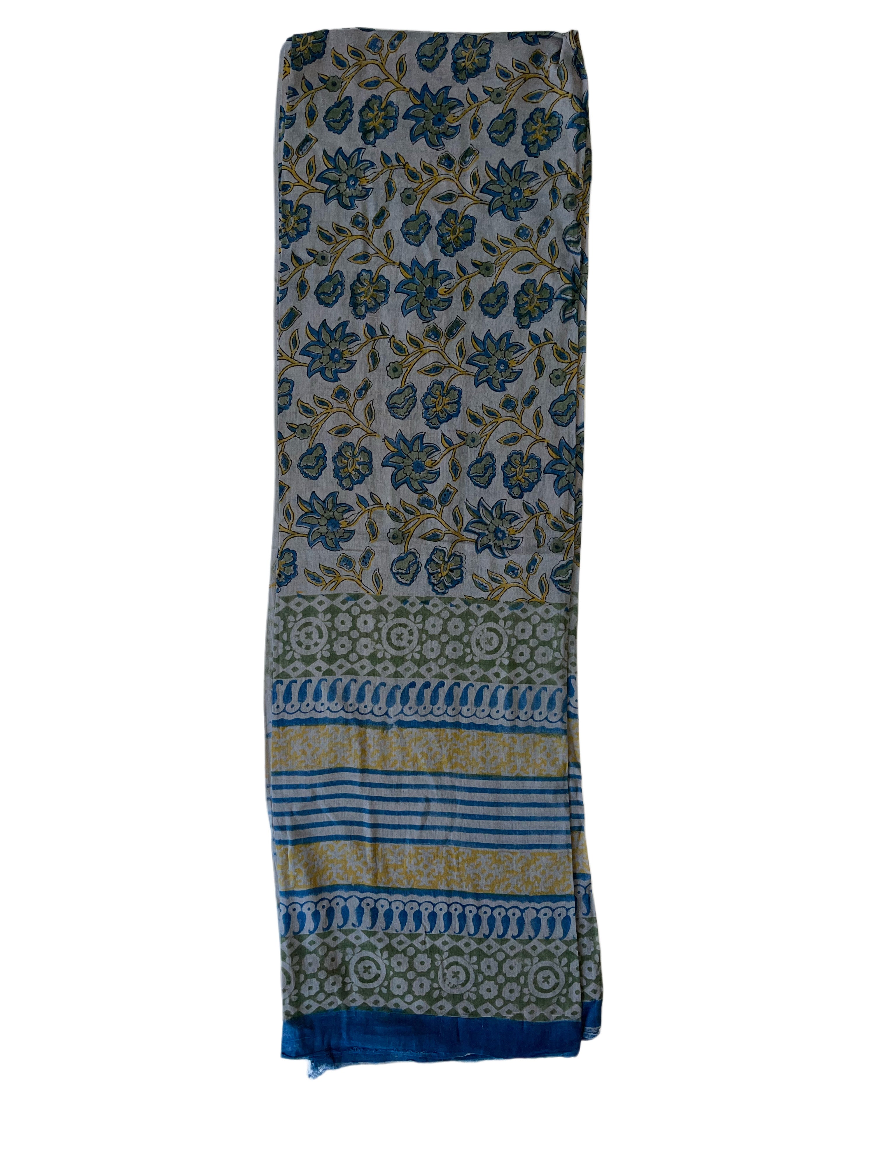Voil Scarf | Blue Yellow White