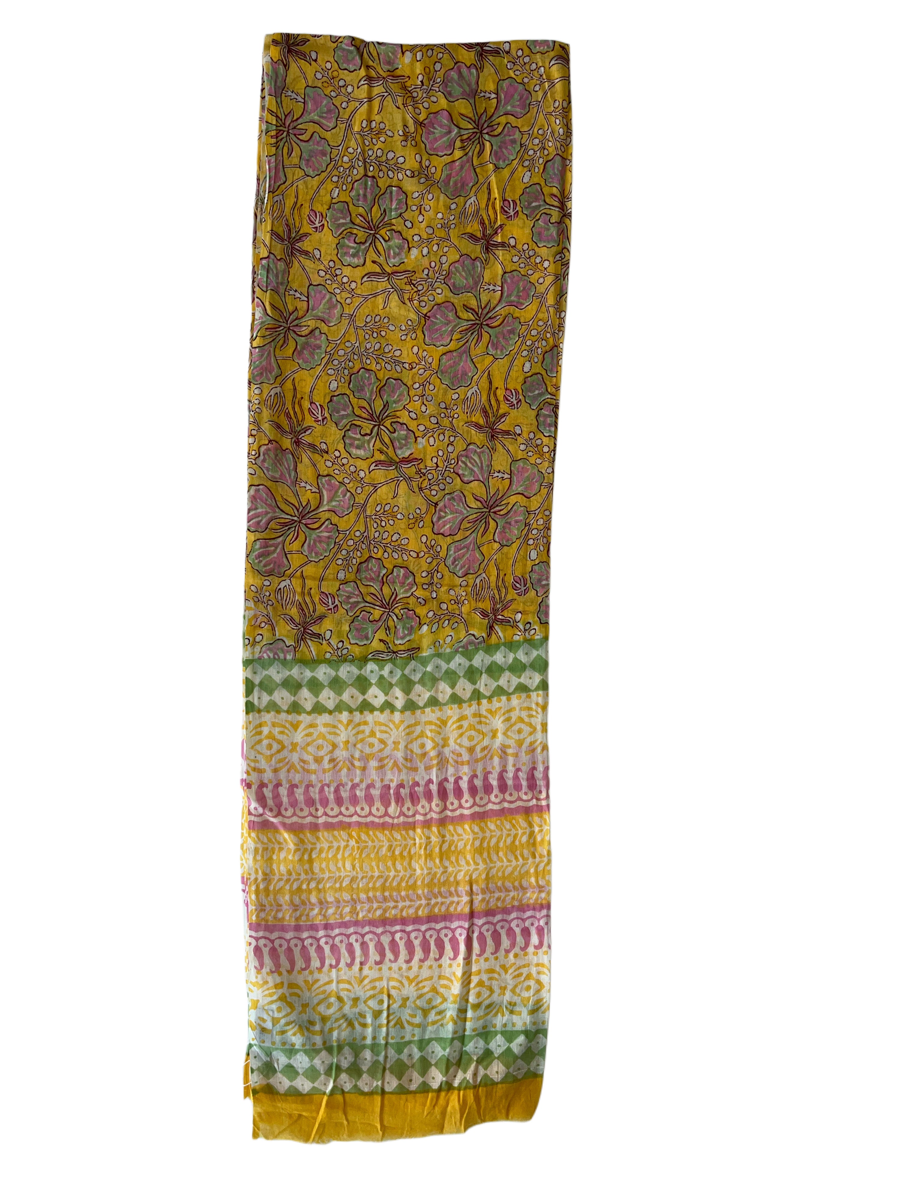 Voil Scarf | Yellow Pink Green White