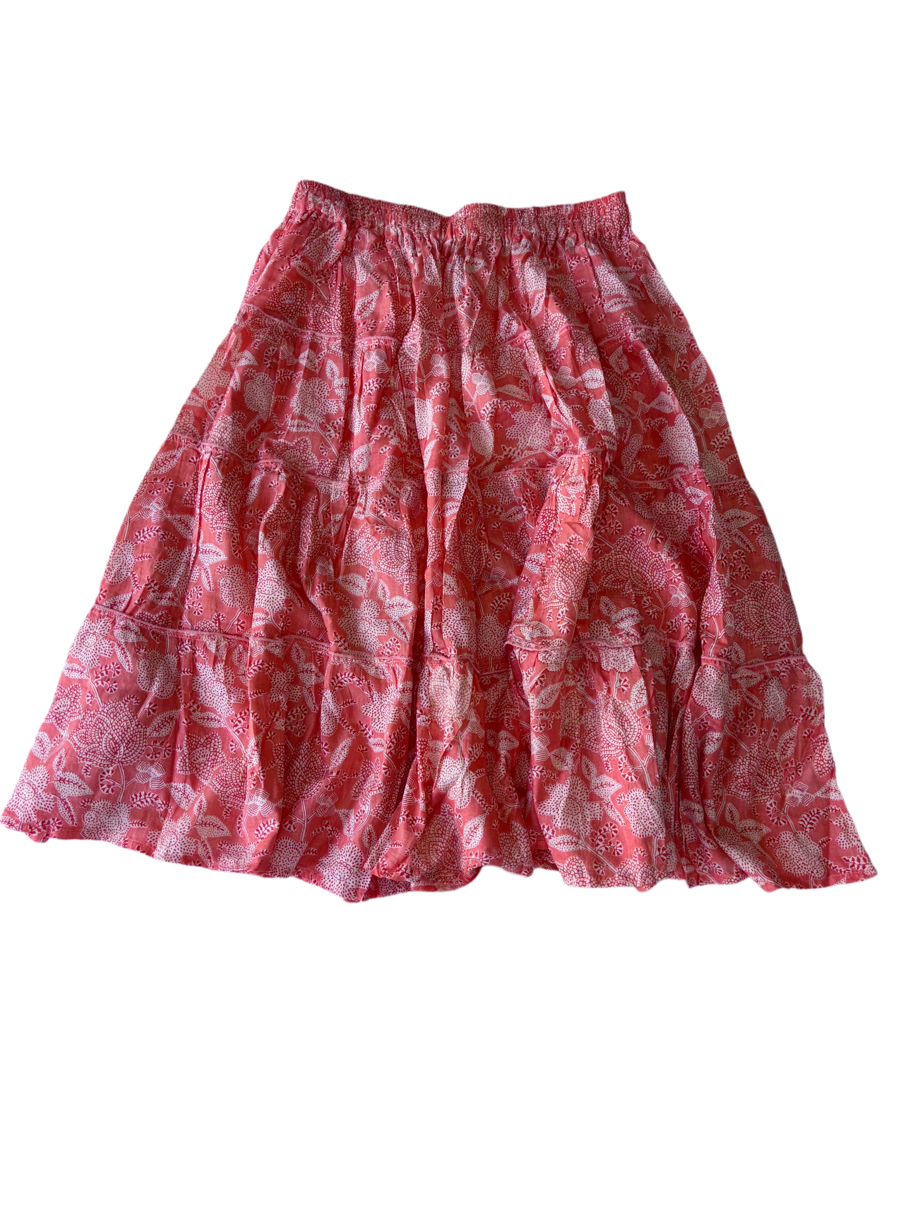 Short Layered Skirt | Orange/Peach White