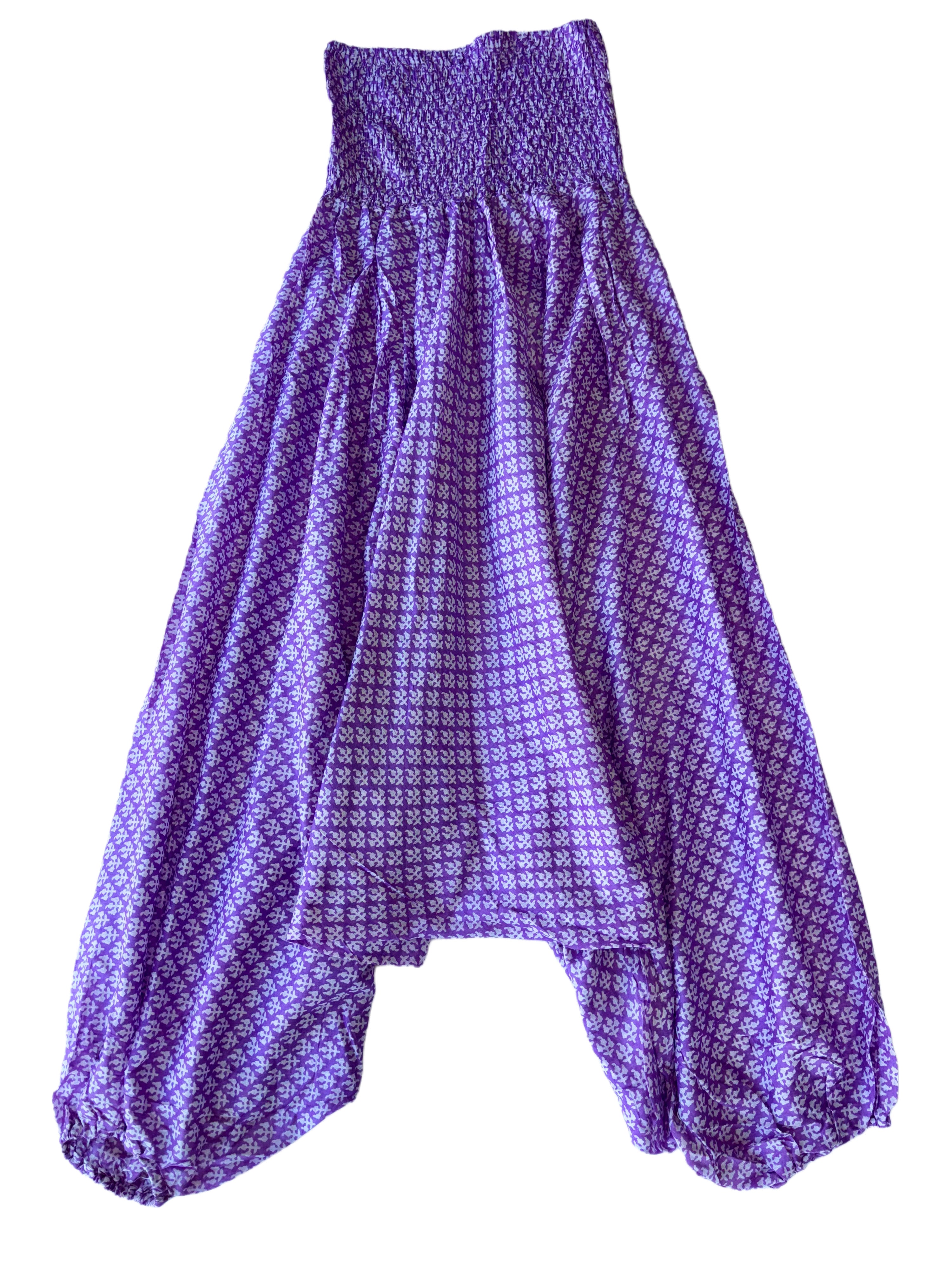 Ladies Cotton Elephant Pants | Purple White