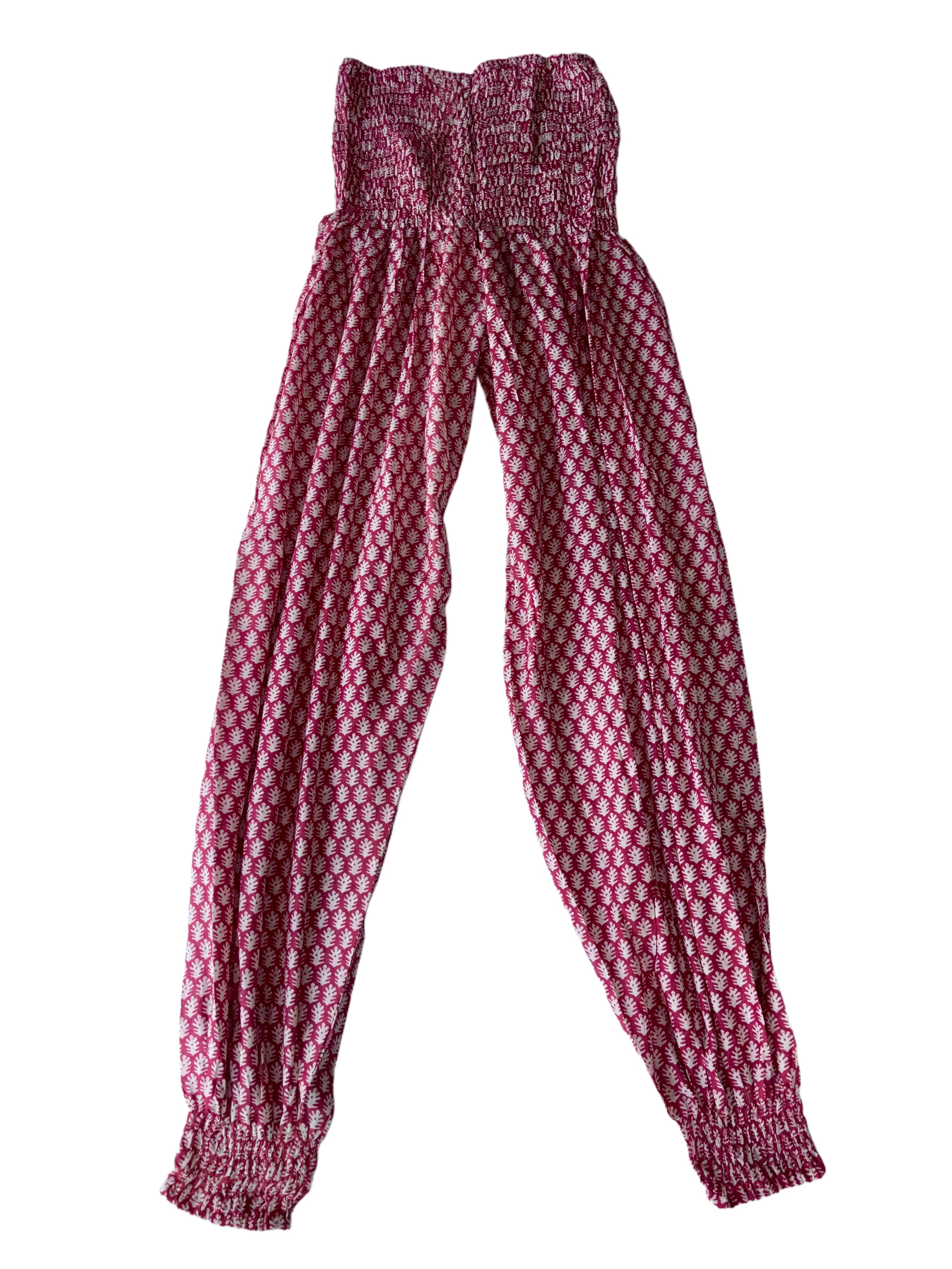 Ladies Cotton Balloon Pants | Red White