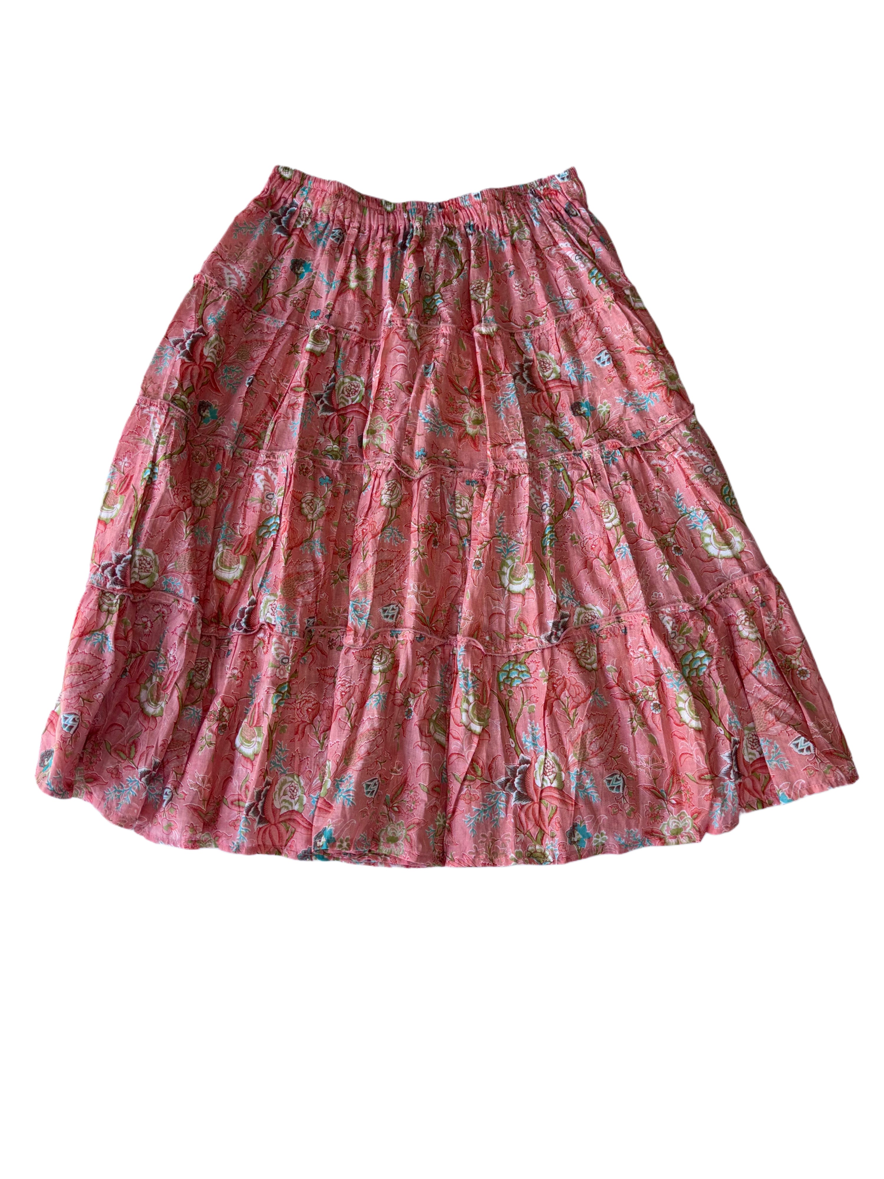 Short Layered Skirt | Orange Green Blue
