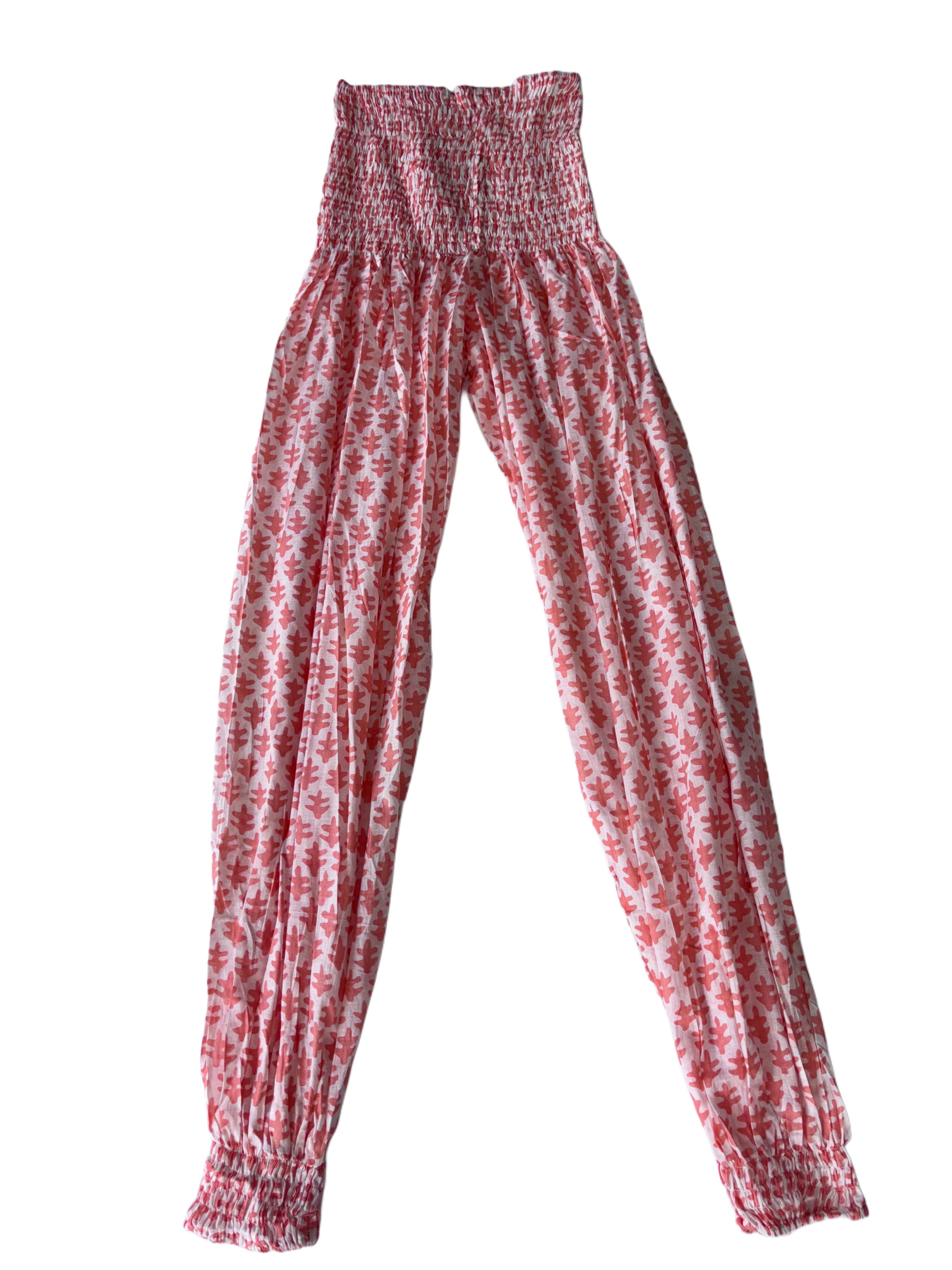 Ladies Cotton Balloon Pants | Peach White