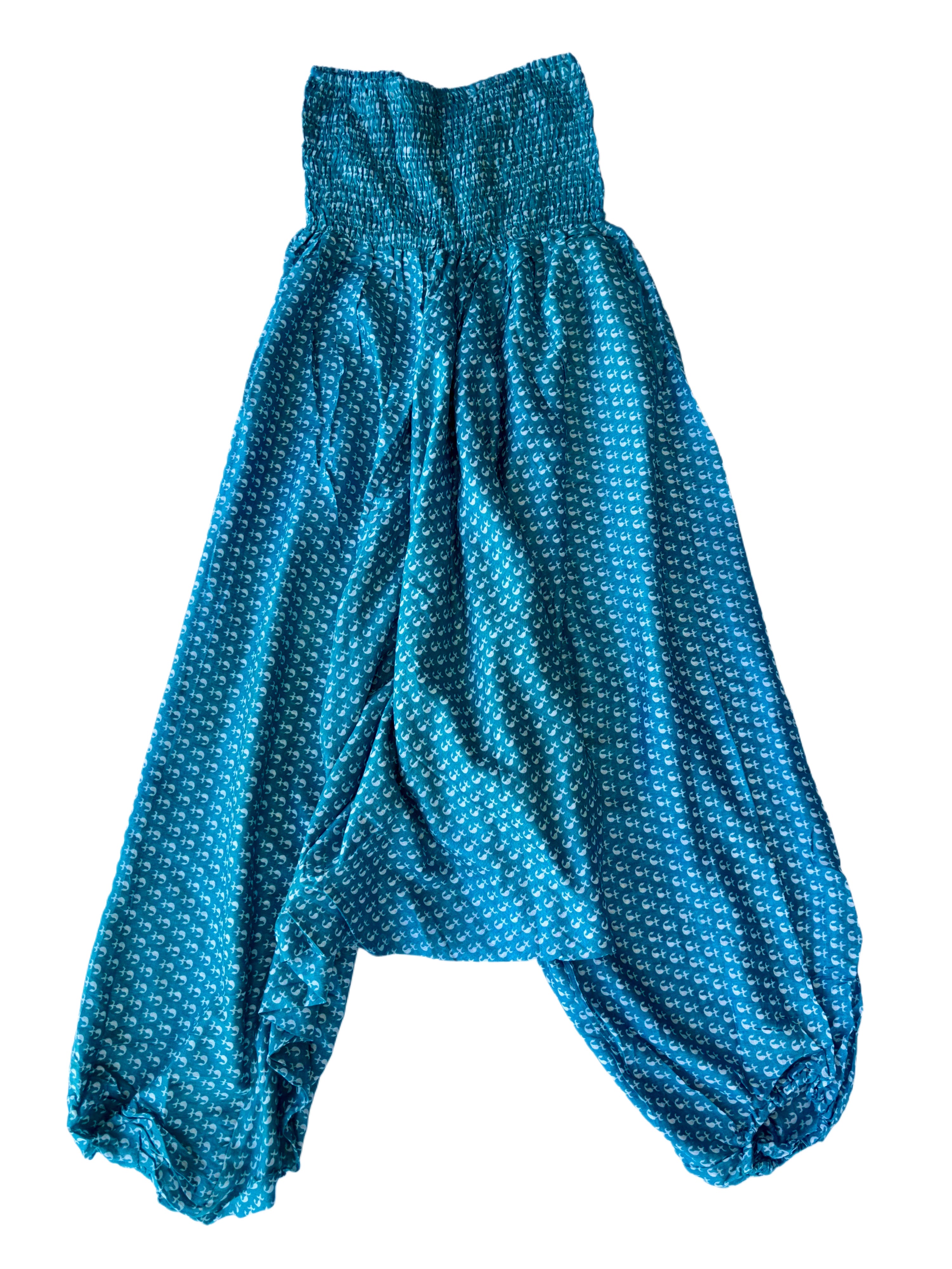 Ladies Cotton Elephant Pants | Blue White