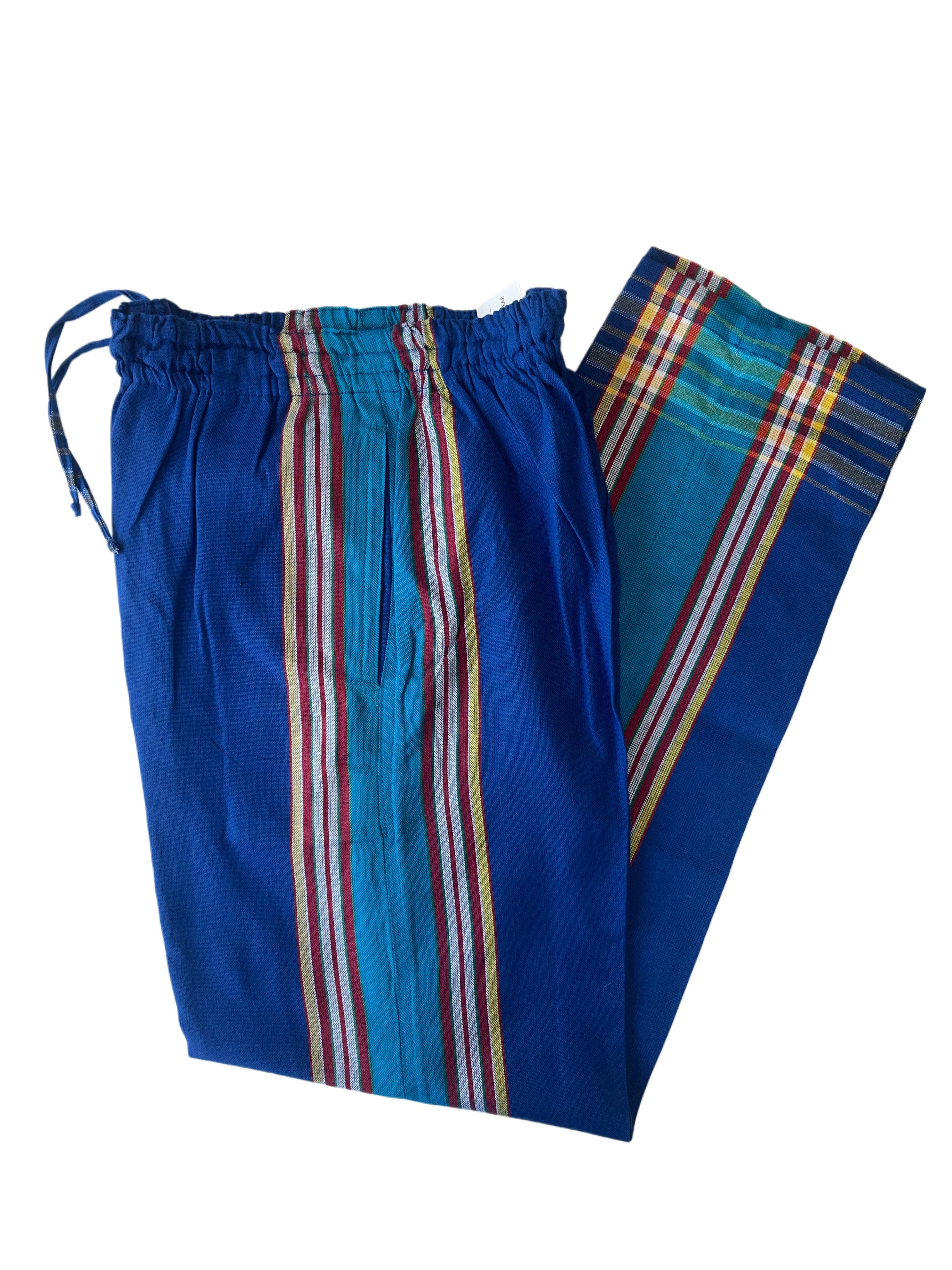 Kikoy Unisex Pants | Blue with Blue/Red