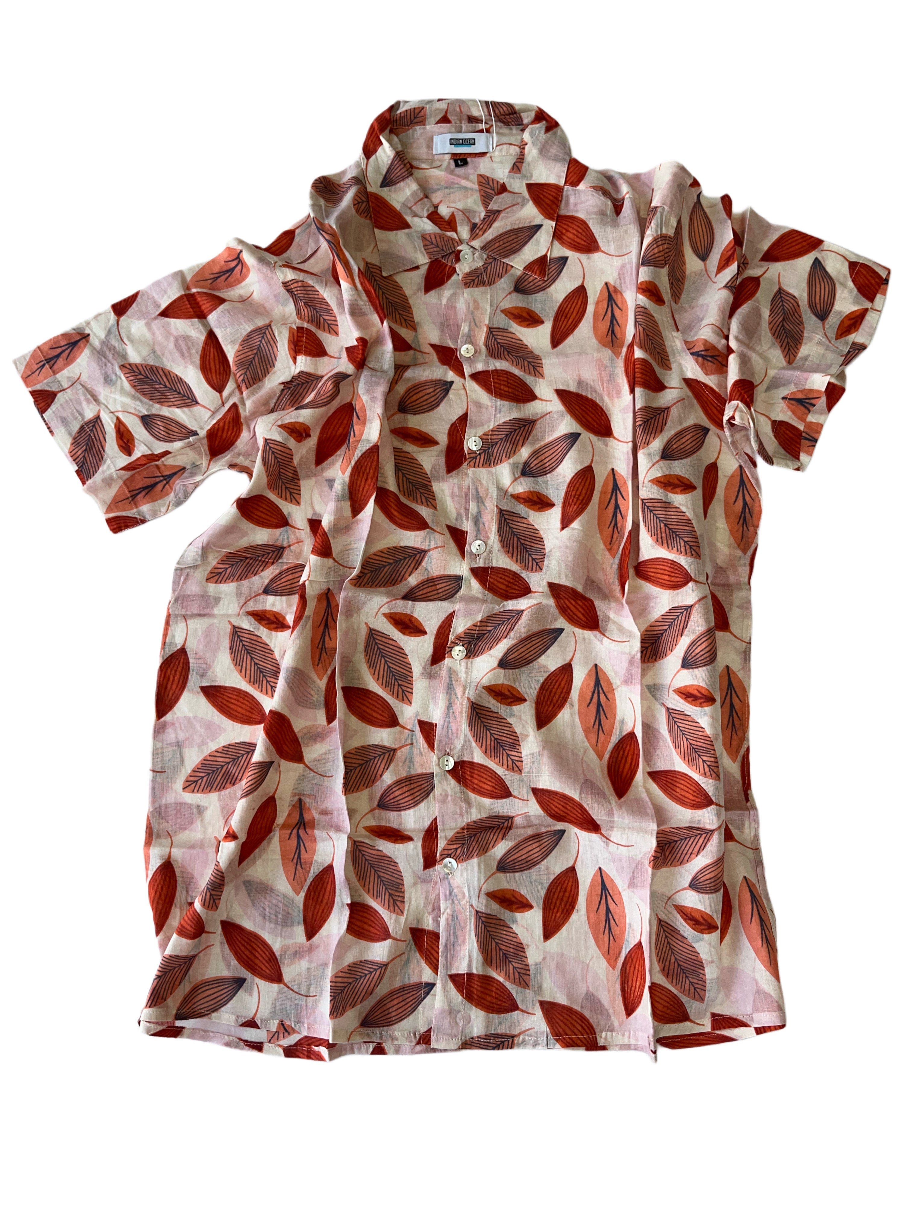 Men's Collared Short Sleeve Shirt - Light Weight Fabric | White Reds