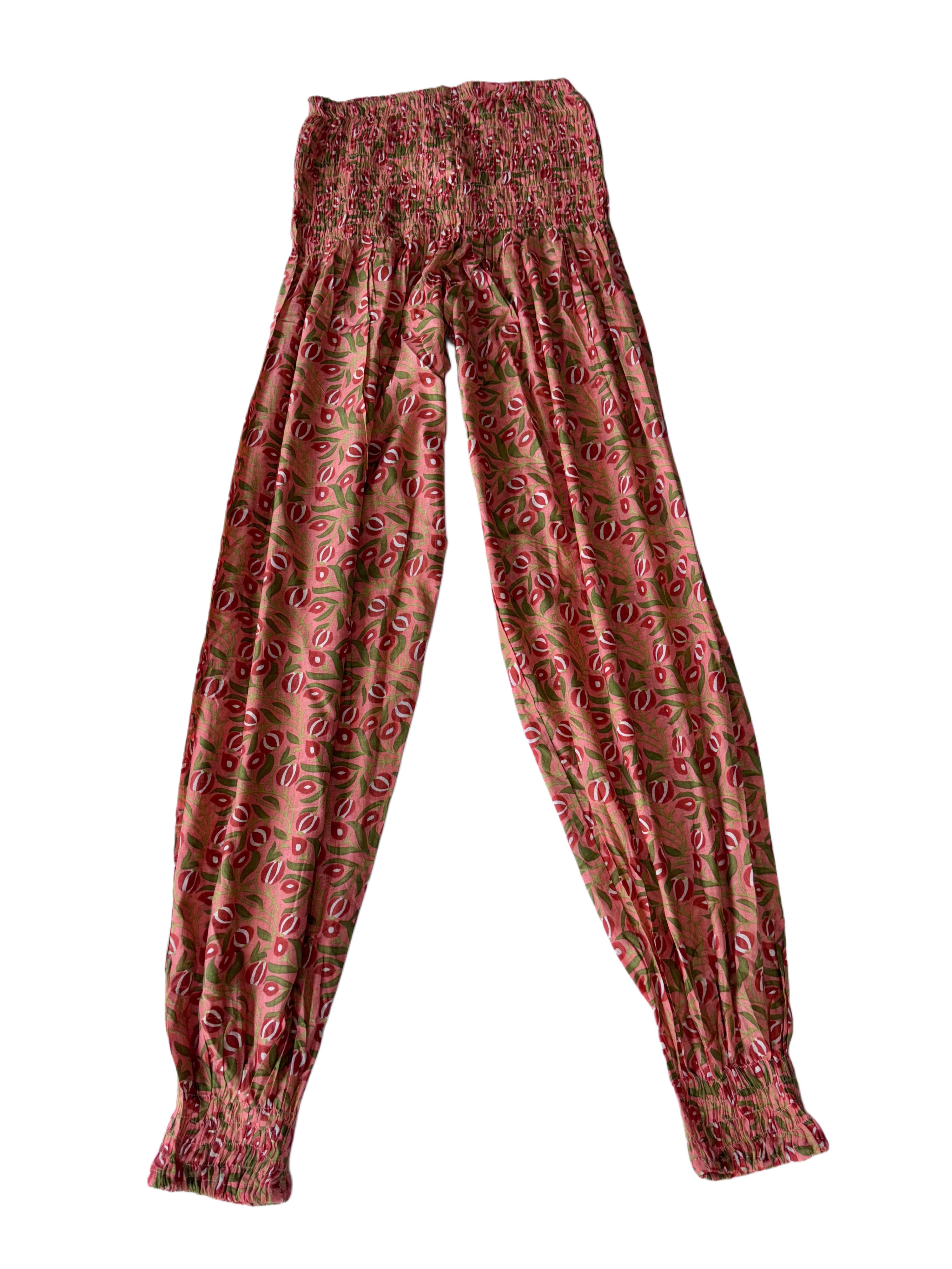 Ladies Cotton Balloon Pants | Peach Red Green