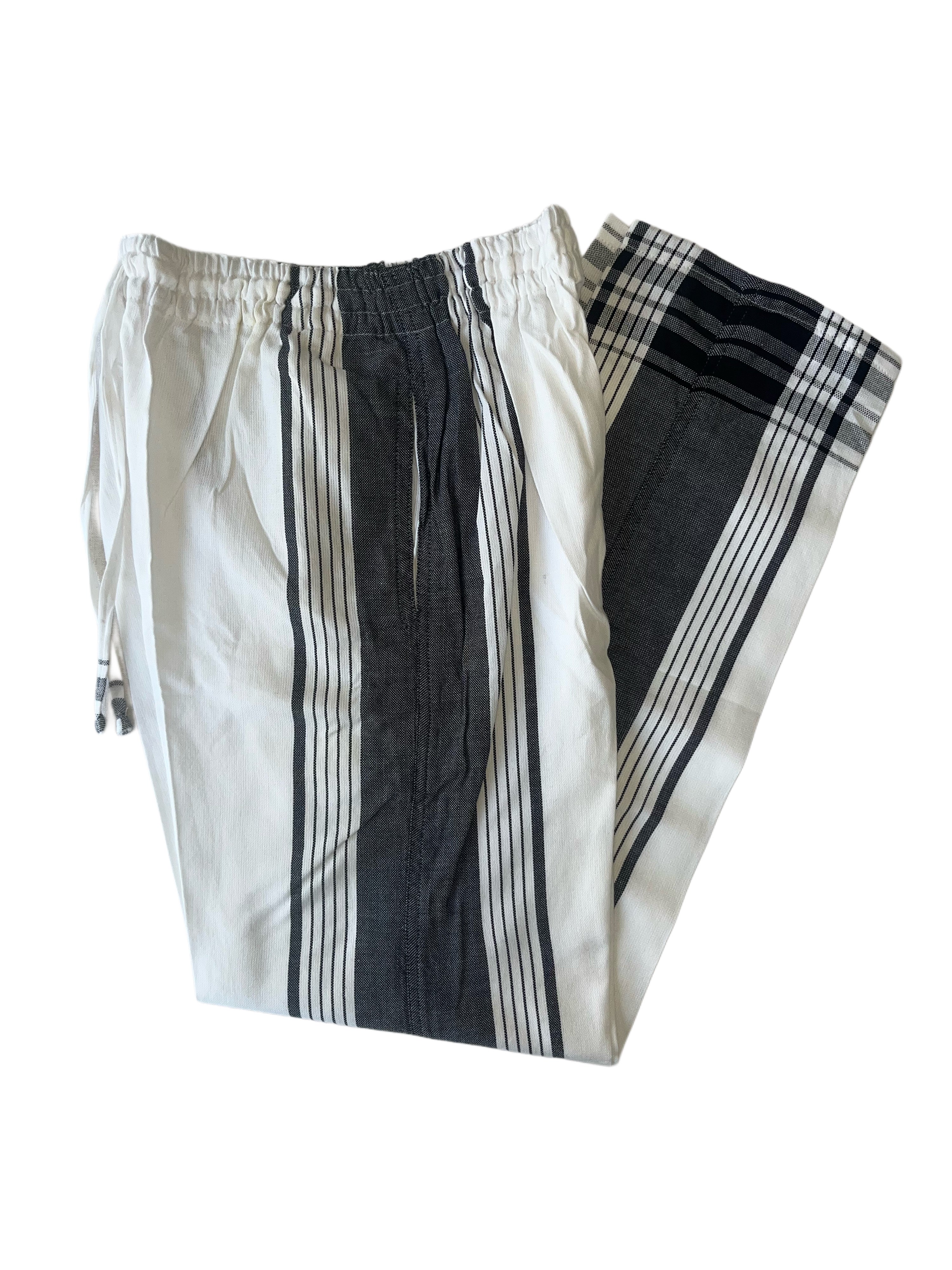 Kikoy Unisex Pants | White with Black