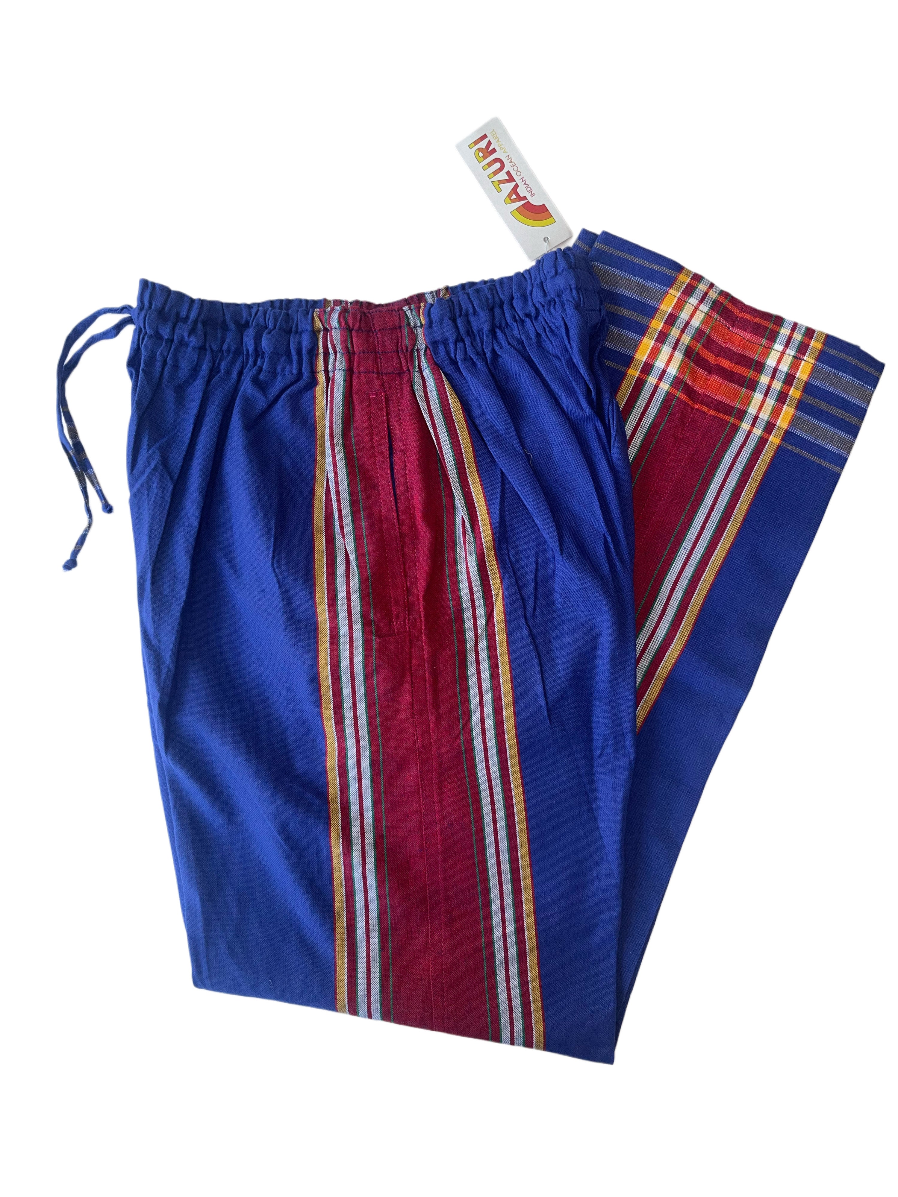 Kikoy Unisex Pants | Blue with Red