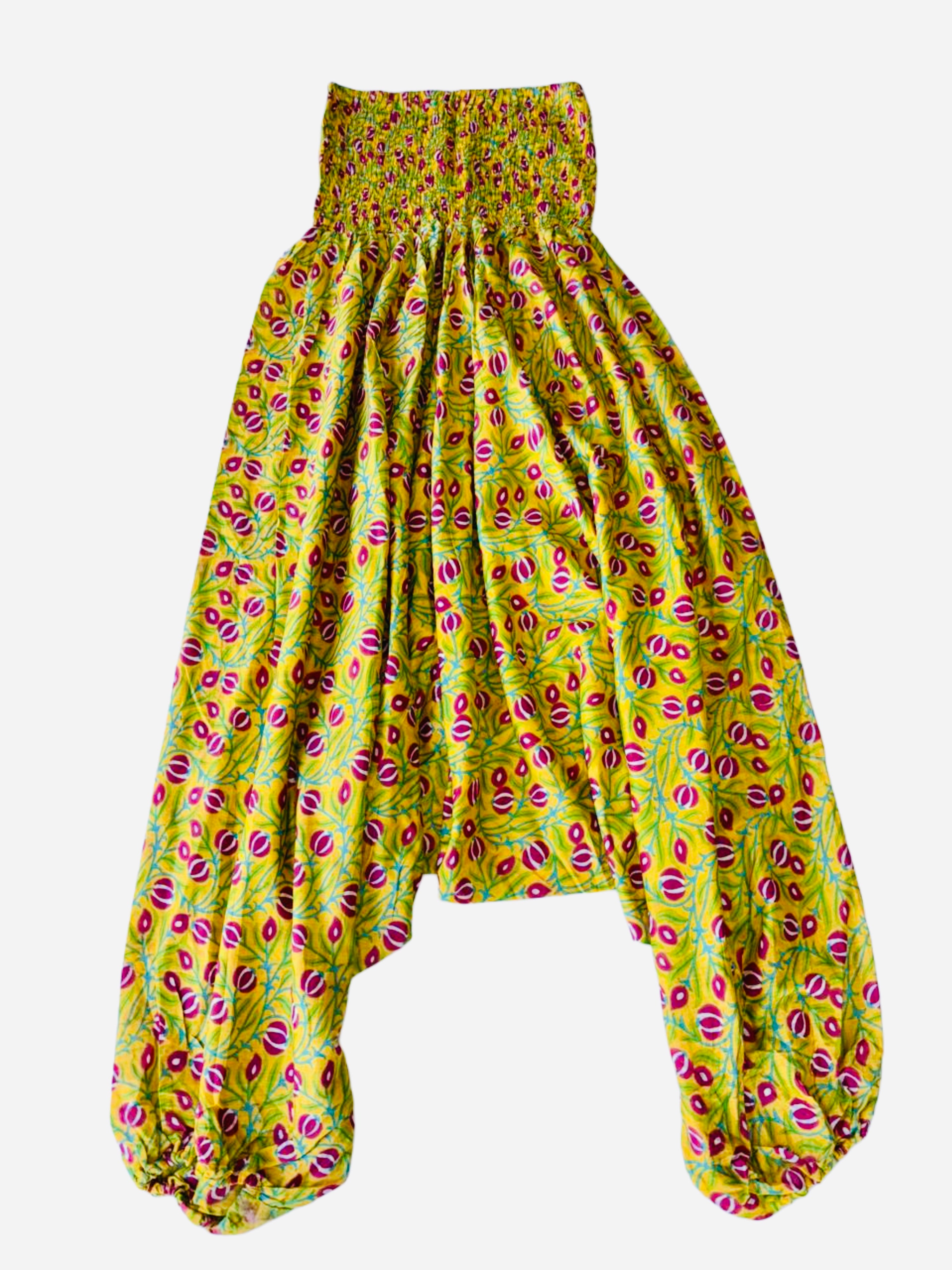 Ladies Cotton Elephant Pants | Yellow Red Green