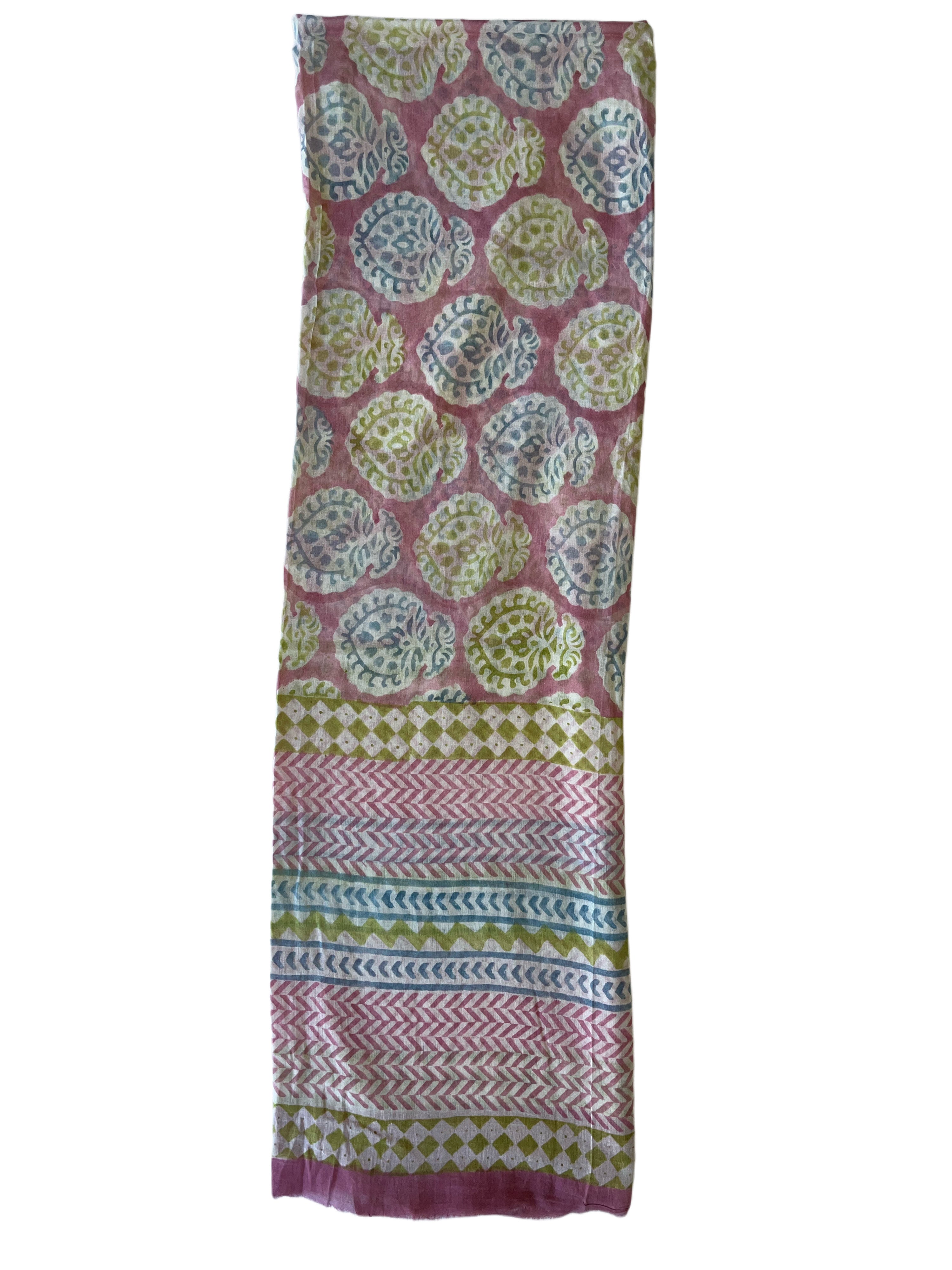 Voil Scarf | Pink Green Blue