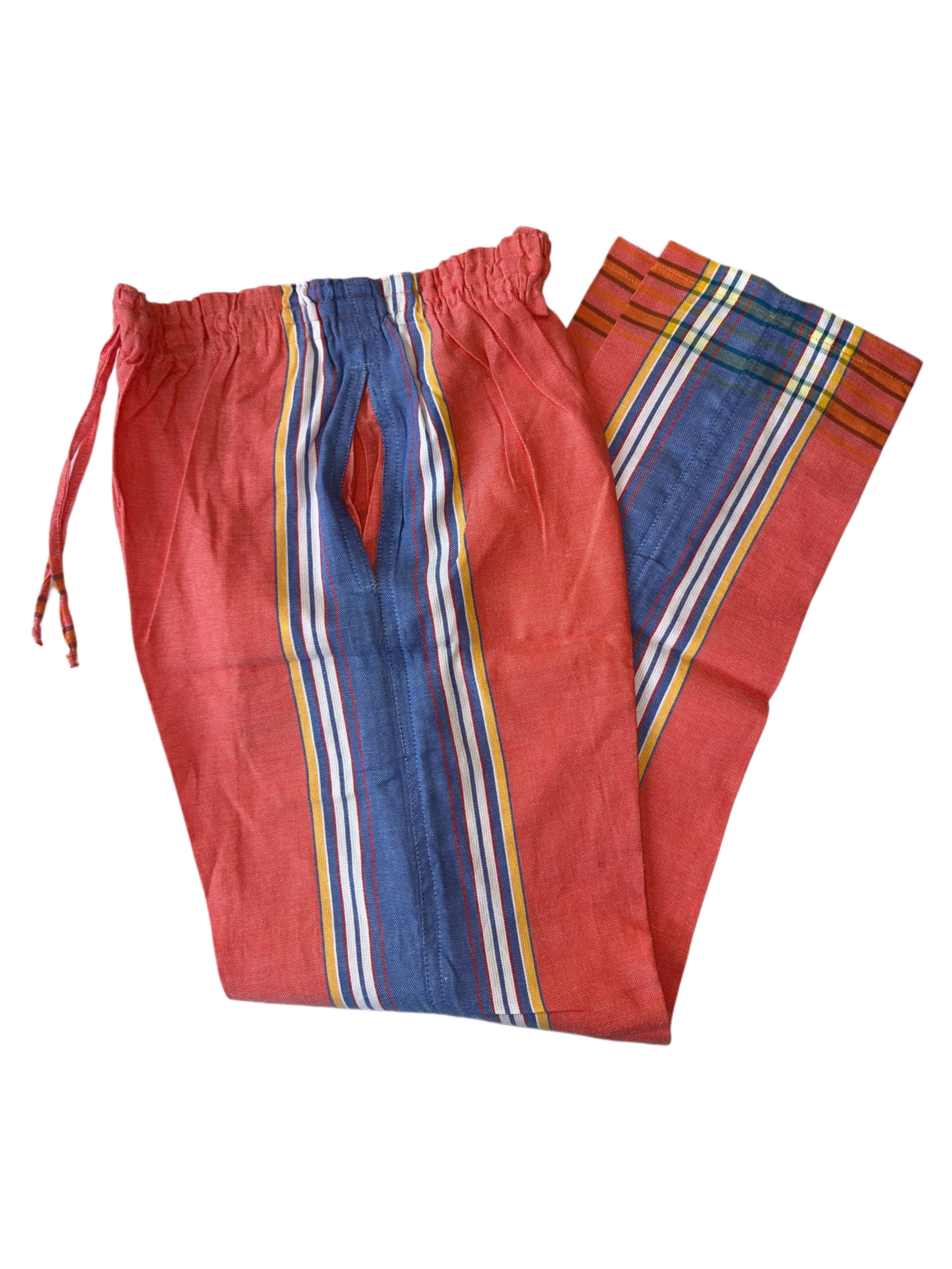 Kikoy Unisex Pants | Peach with Blue