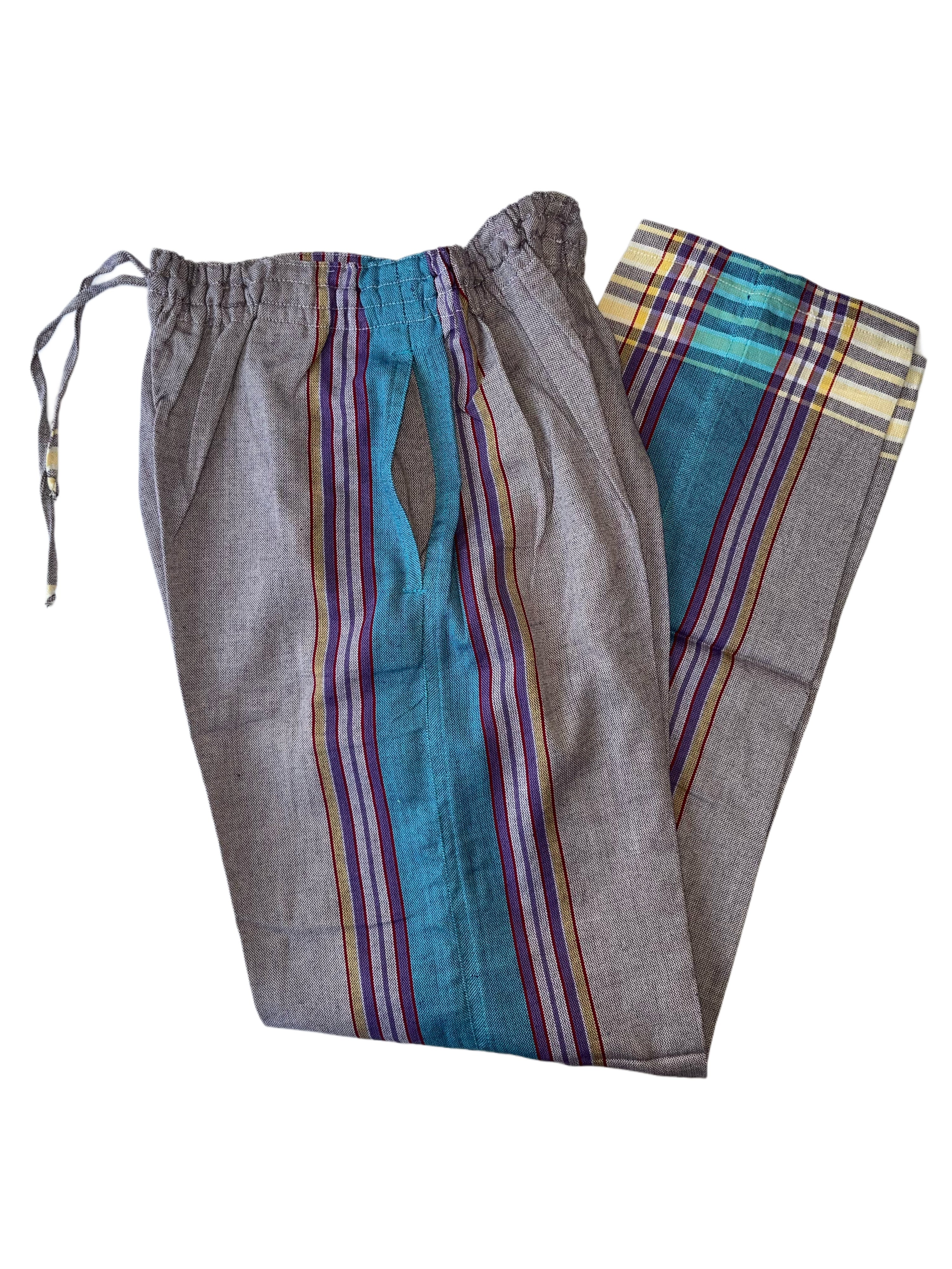 Kikoy Unisex Pants | Grey with Blue