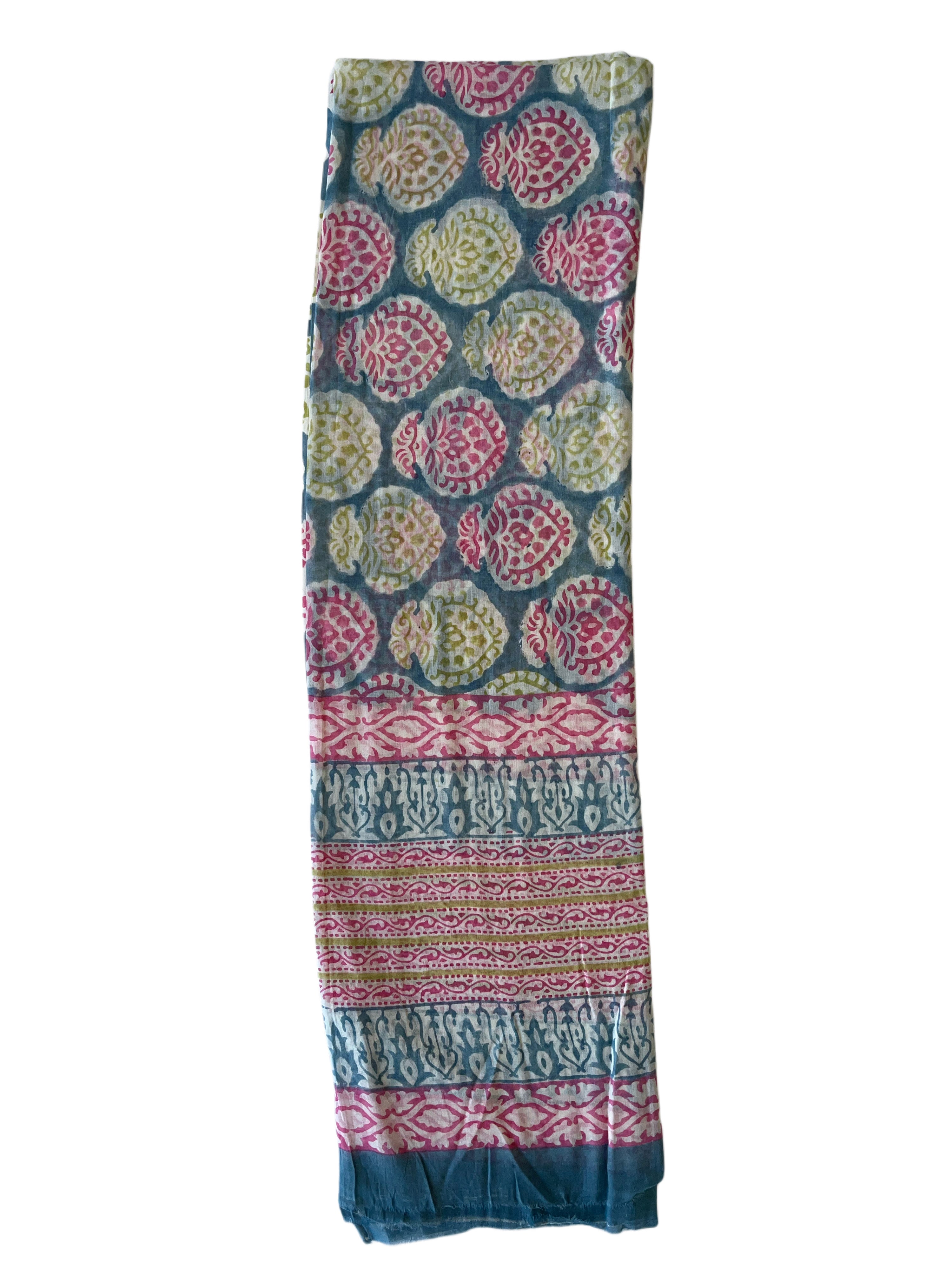 Voil Scarf | Pink Green Blue