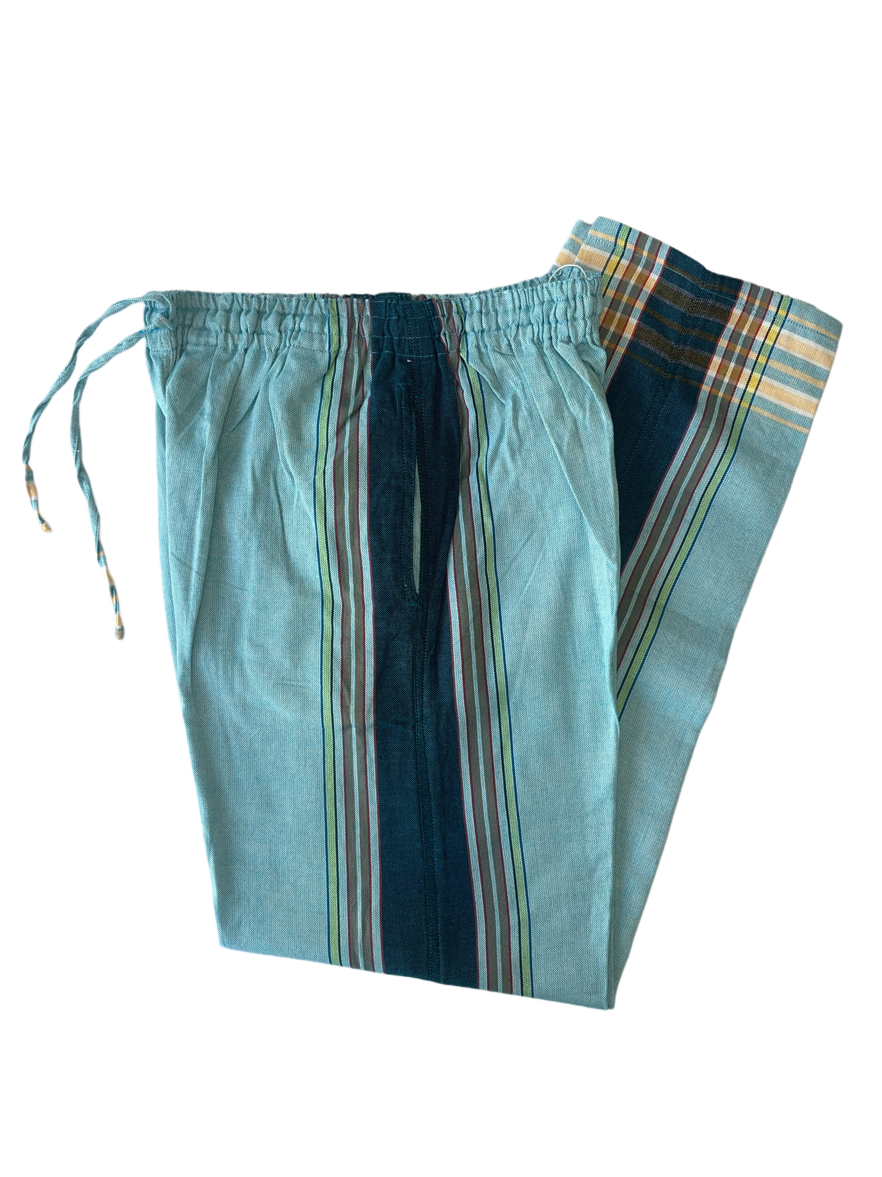 Kikoy Unisex Pants | Light Green with Turquoise