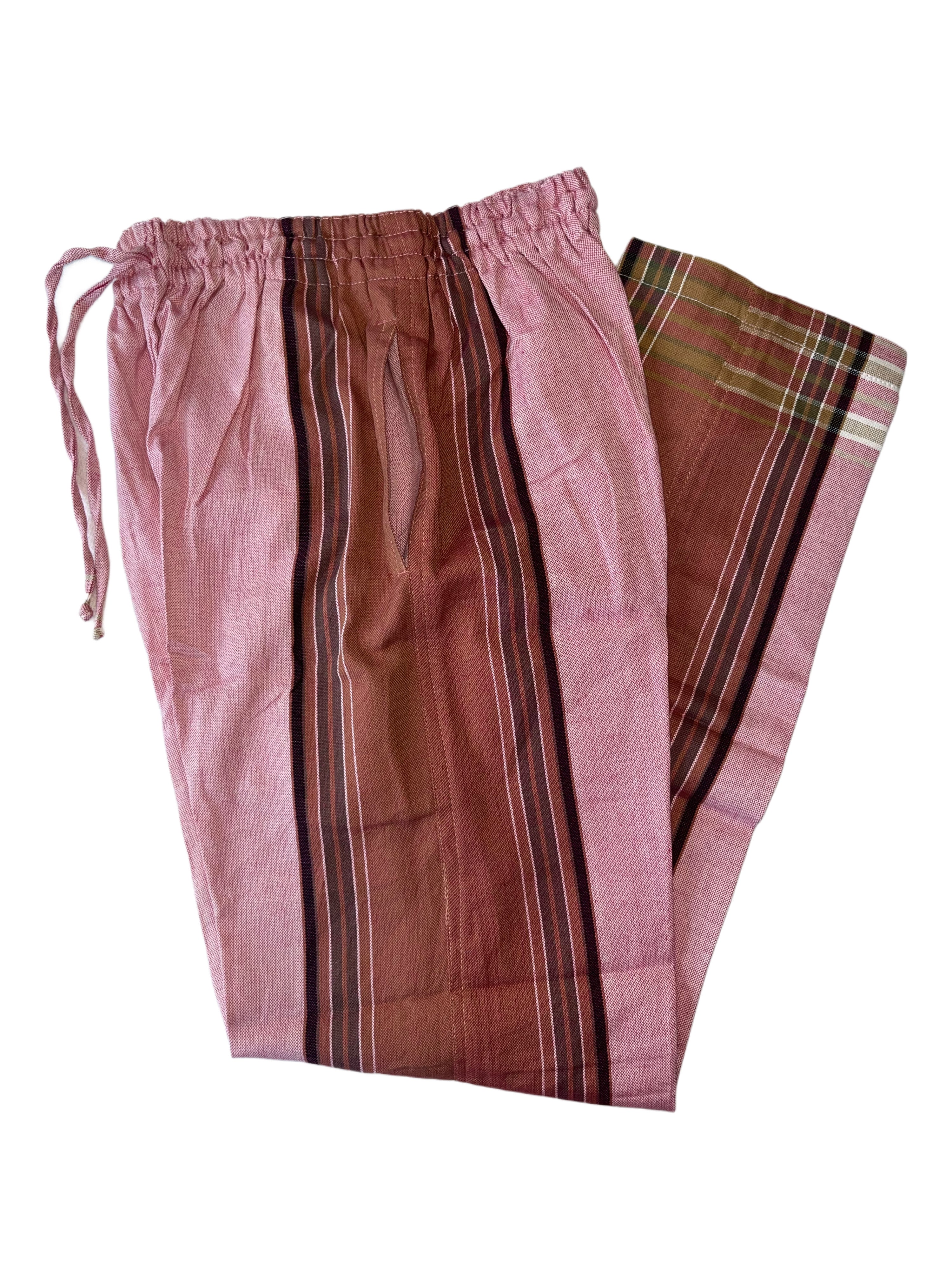 Kikoy Unisex Pants | Pink with Brown