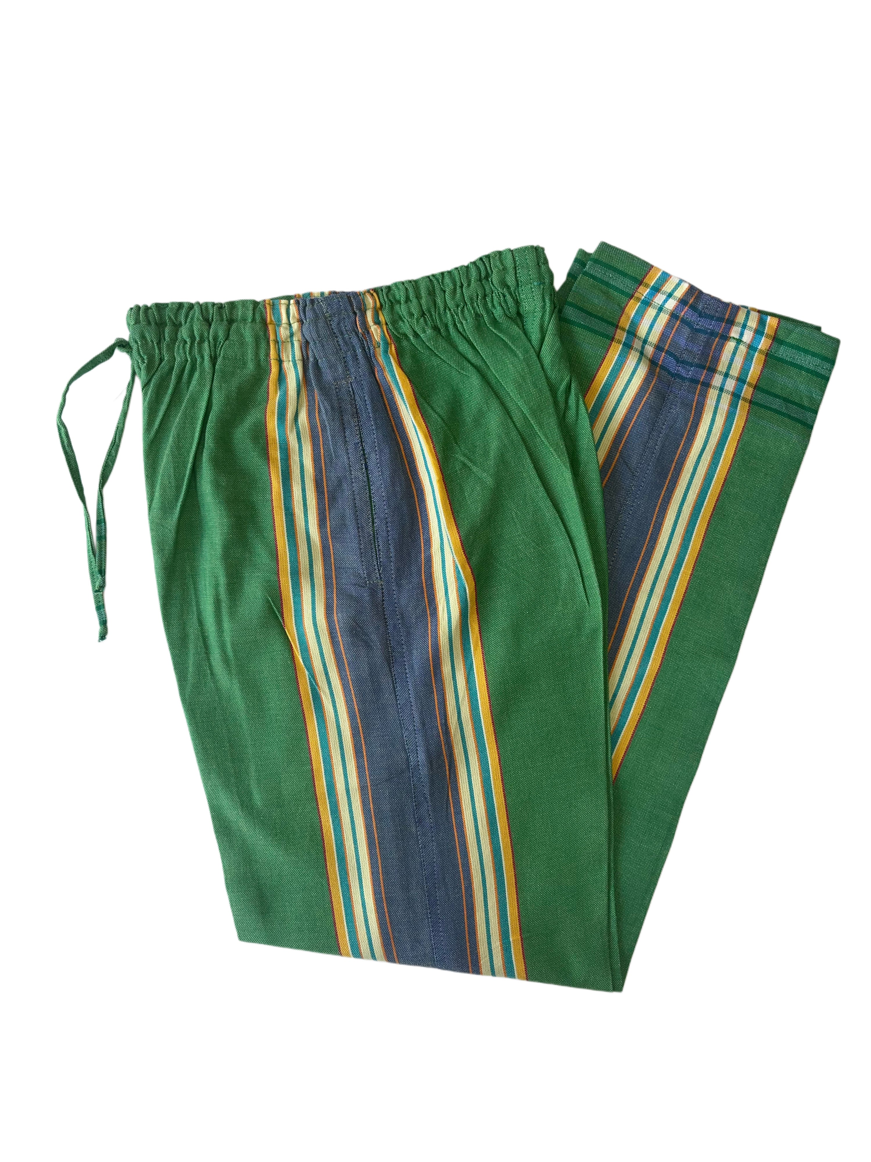 Kikoy Unisex Pants | Green with Blue