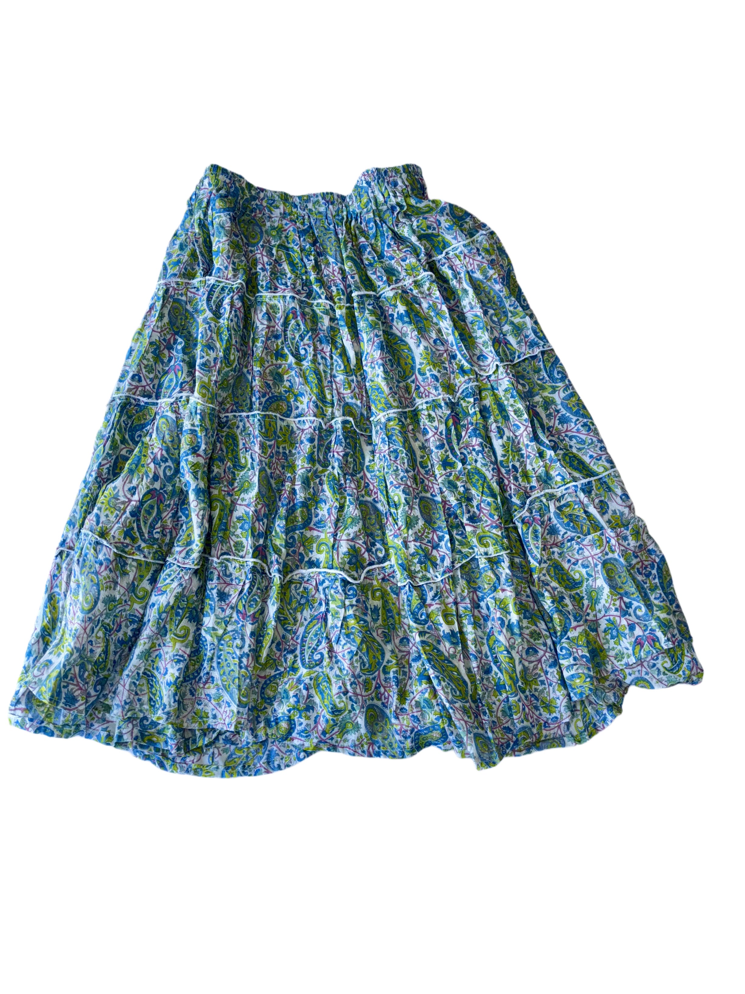 Short Layered Skirt | Blue Green Pink White