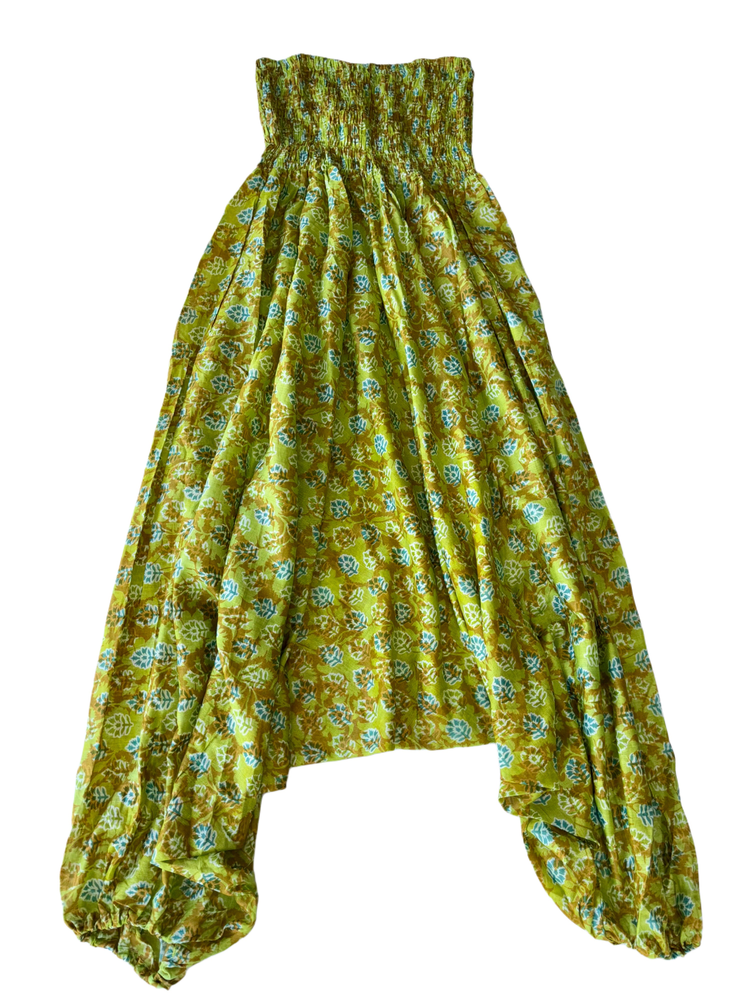Ladies Cotton Elephant Pants | Green Brown Blue