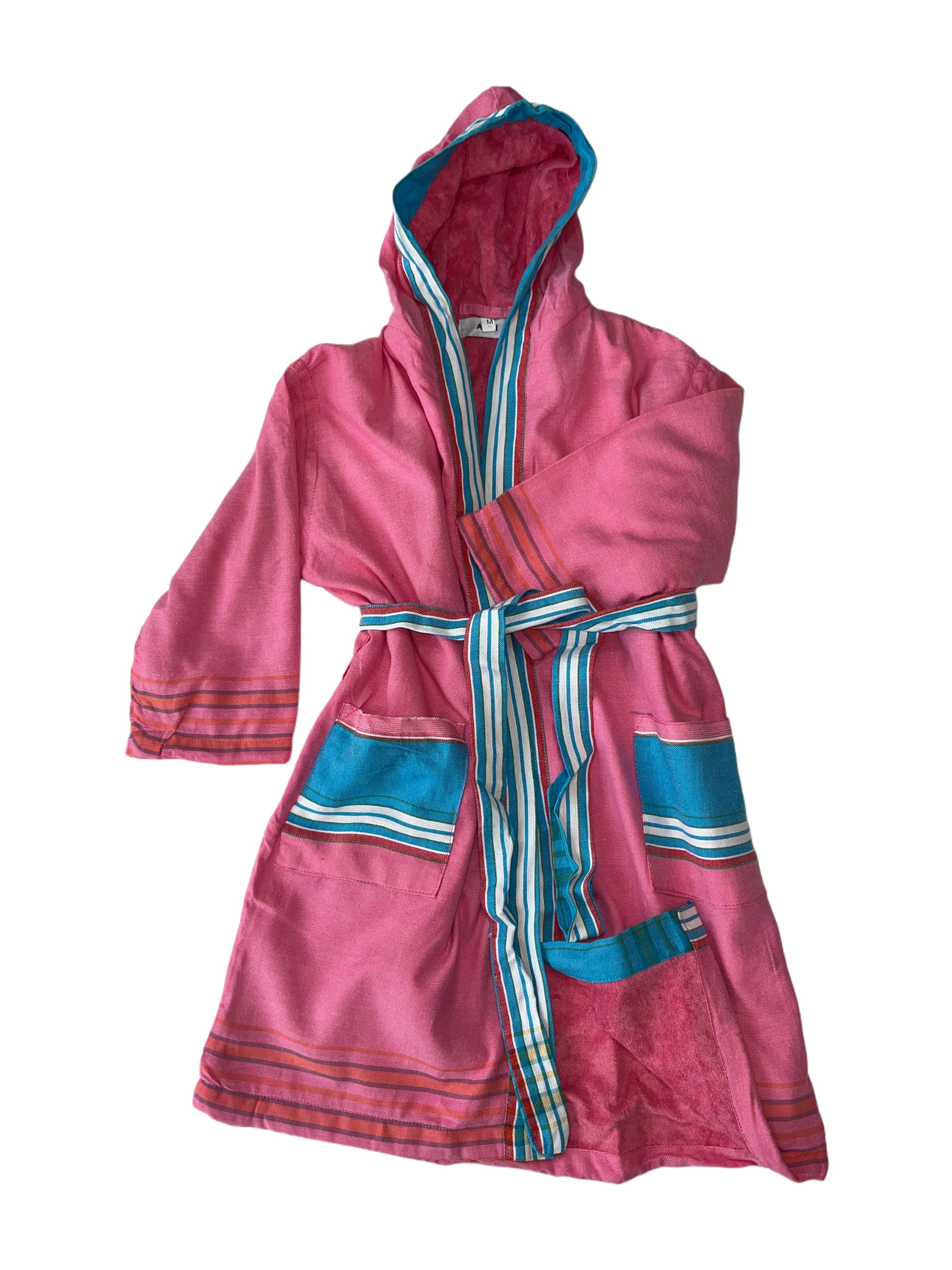Kids Kikoy Gowns | Inner Towelling and Hoodie | Pink