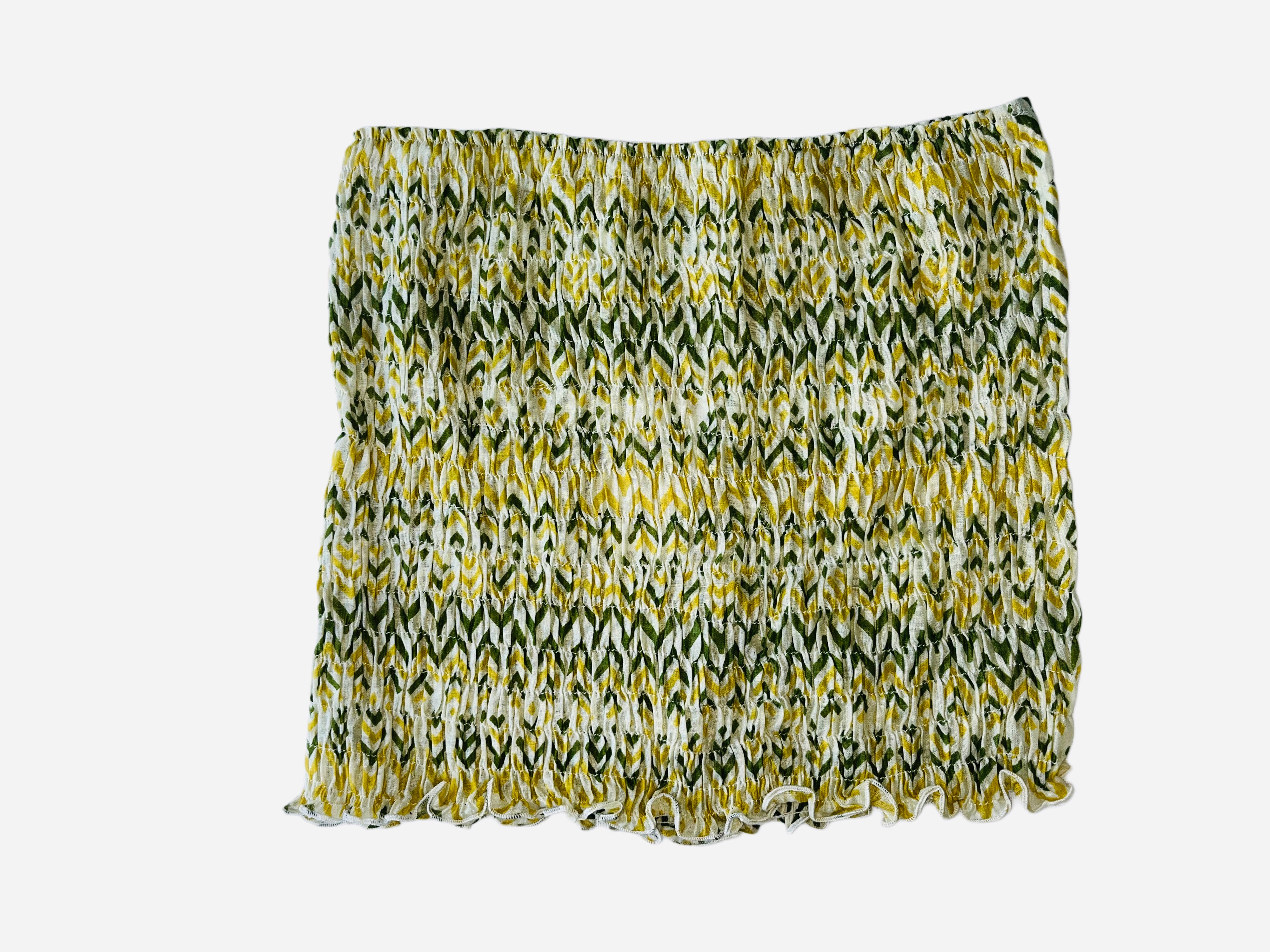 Boob Tube Top | Olive Yellow White