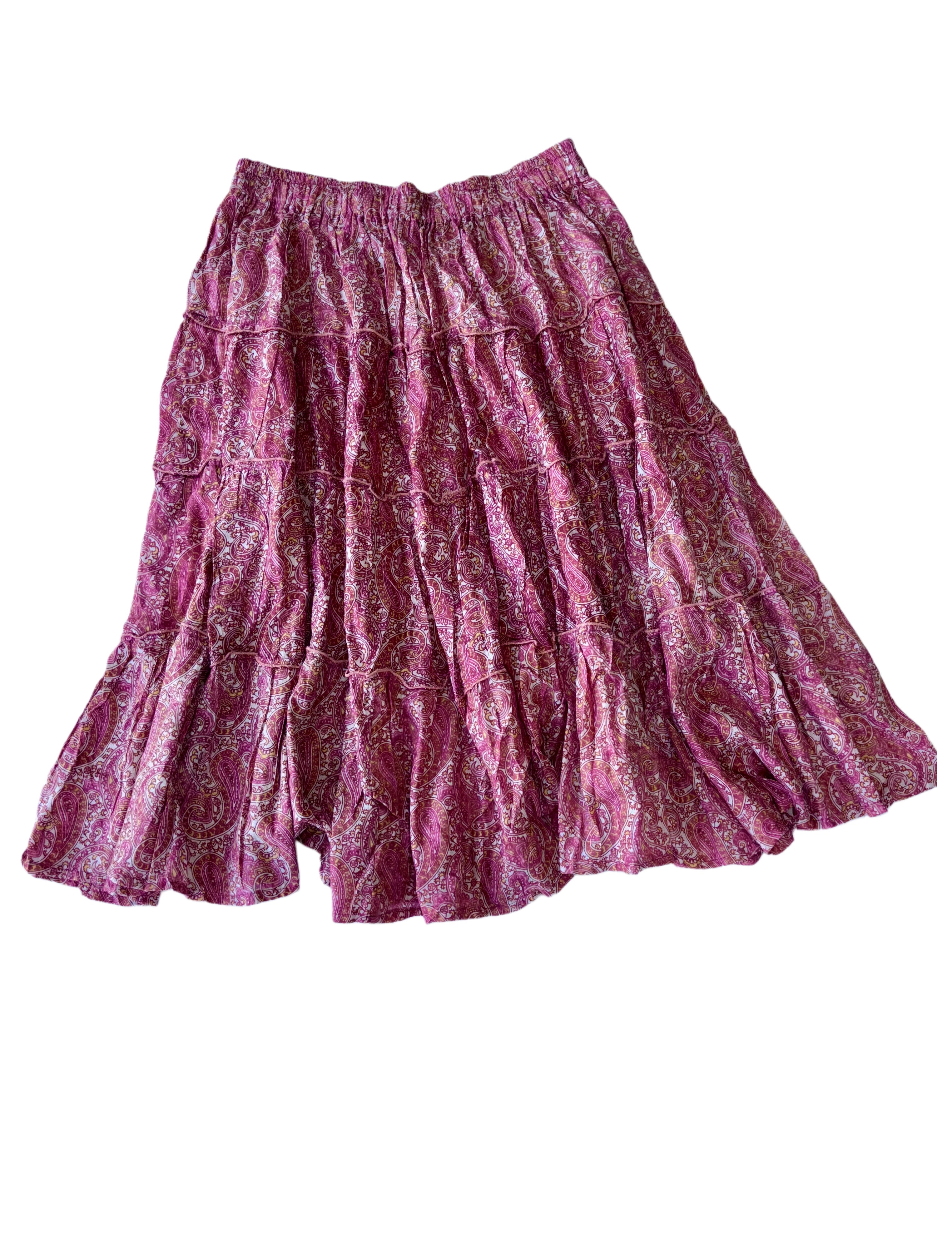 Short Layered Skirt | Maroon White