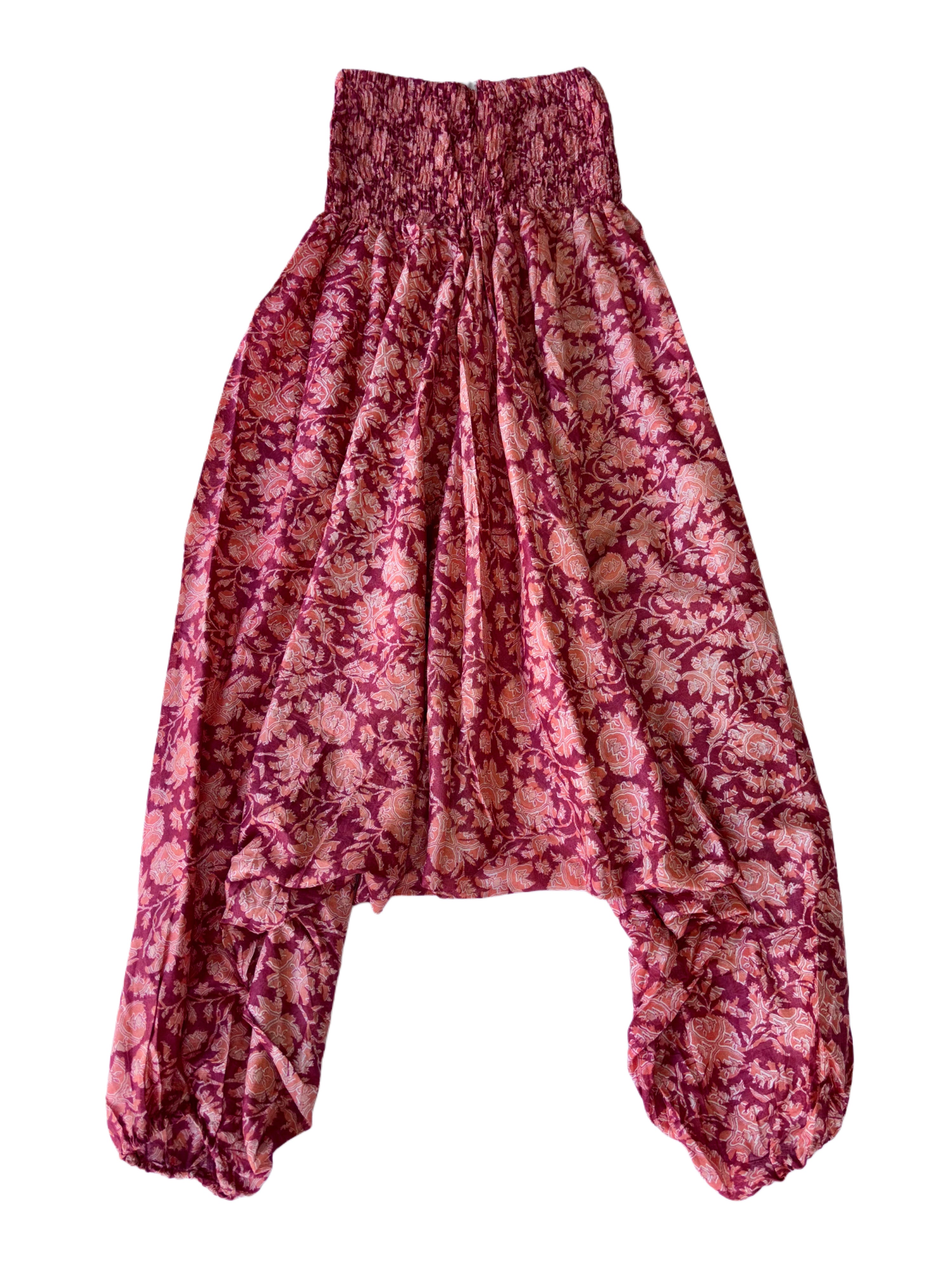 Ladies Cotton Elephant Pants | Maroon Peach