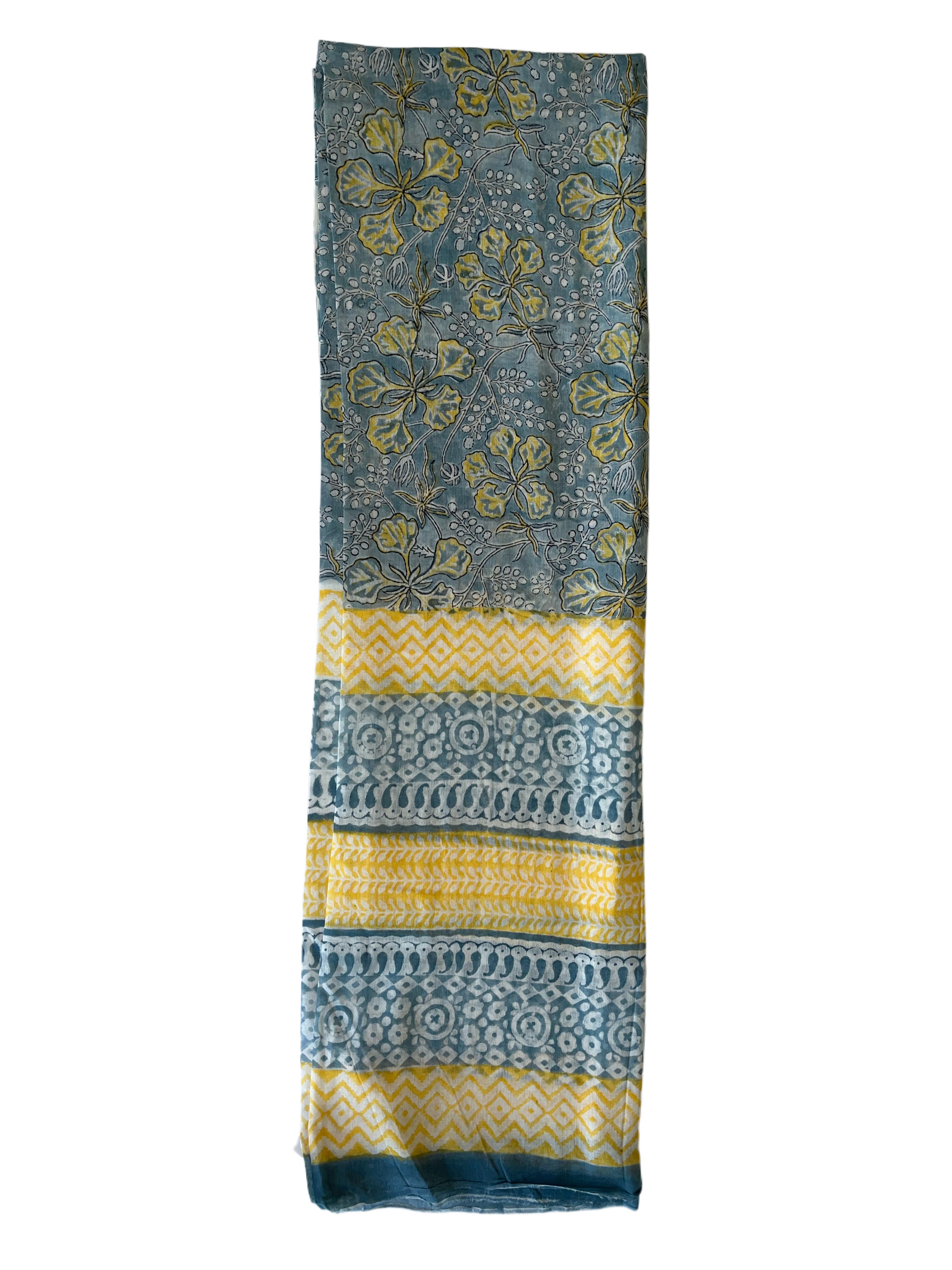 Voil Scarf | Blue Yellow White