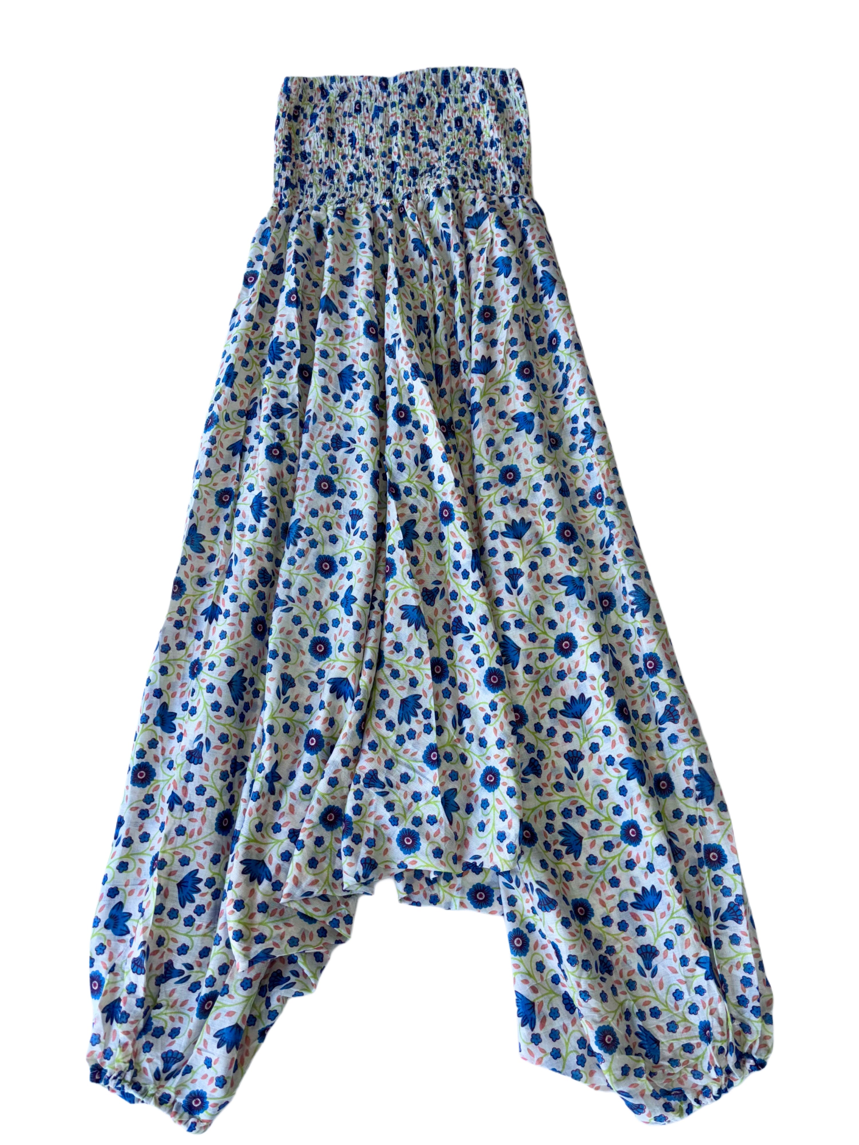 Ladies Cotton Elephant Pants| White Blue Lime Peach