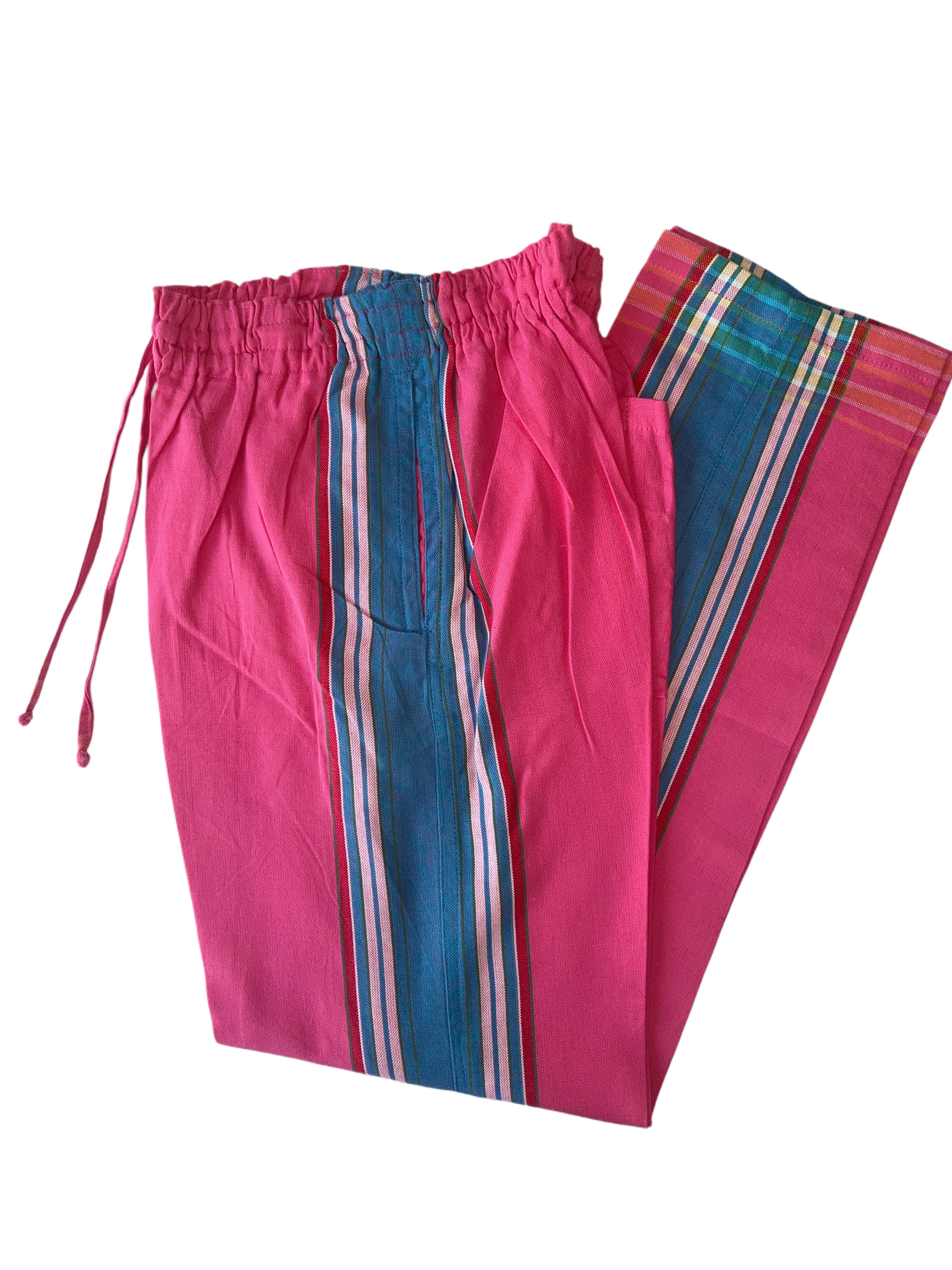Kikoy Unisex Pants | Pink with Blue
