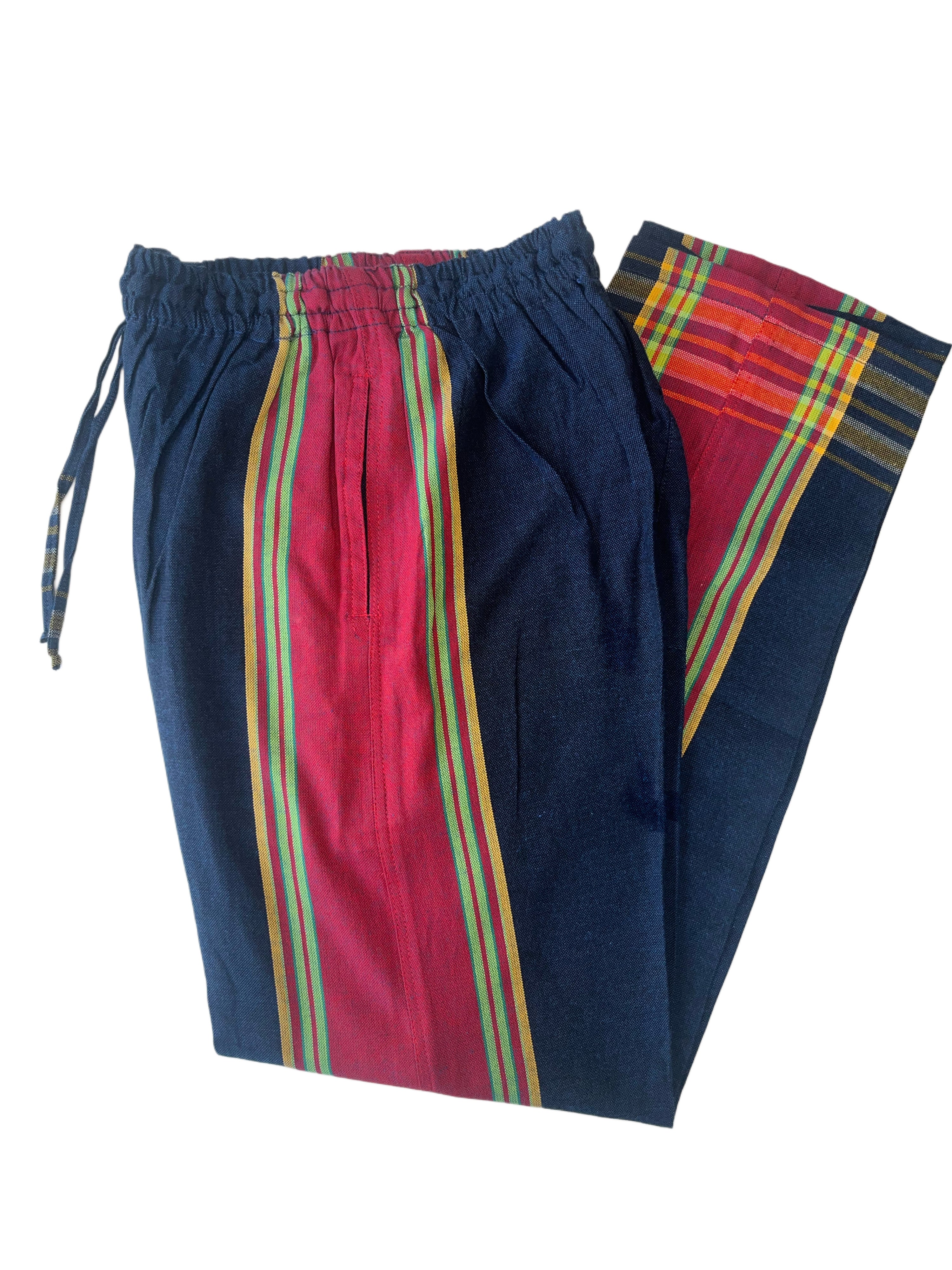 Kikoy Unisex Pants | Navy with Red