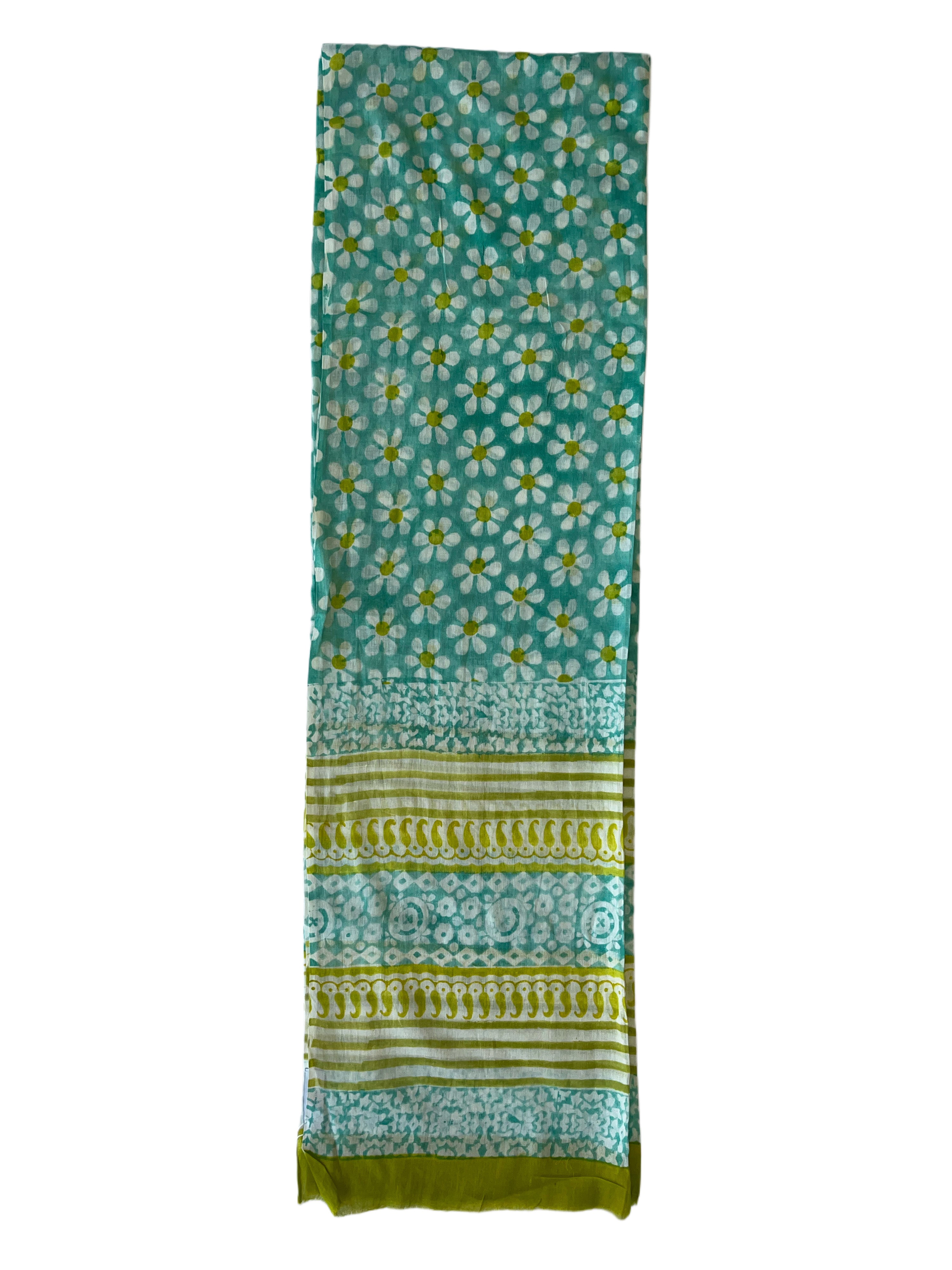 Voil Scarf | Blue Yellow White