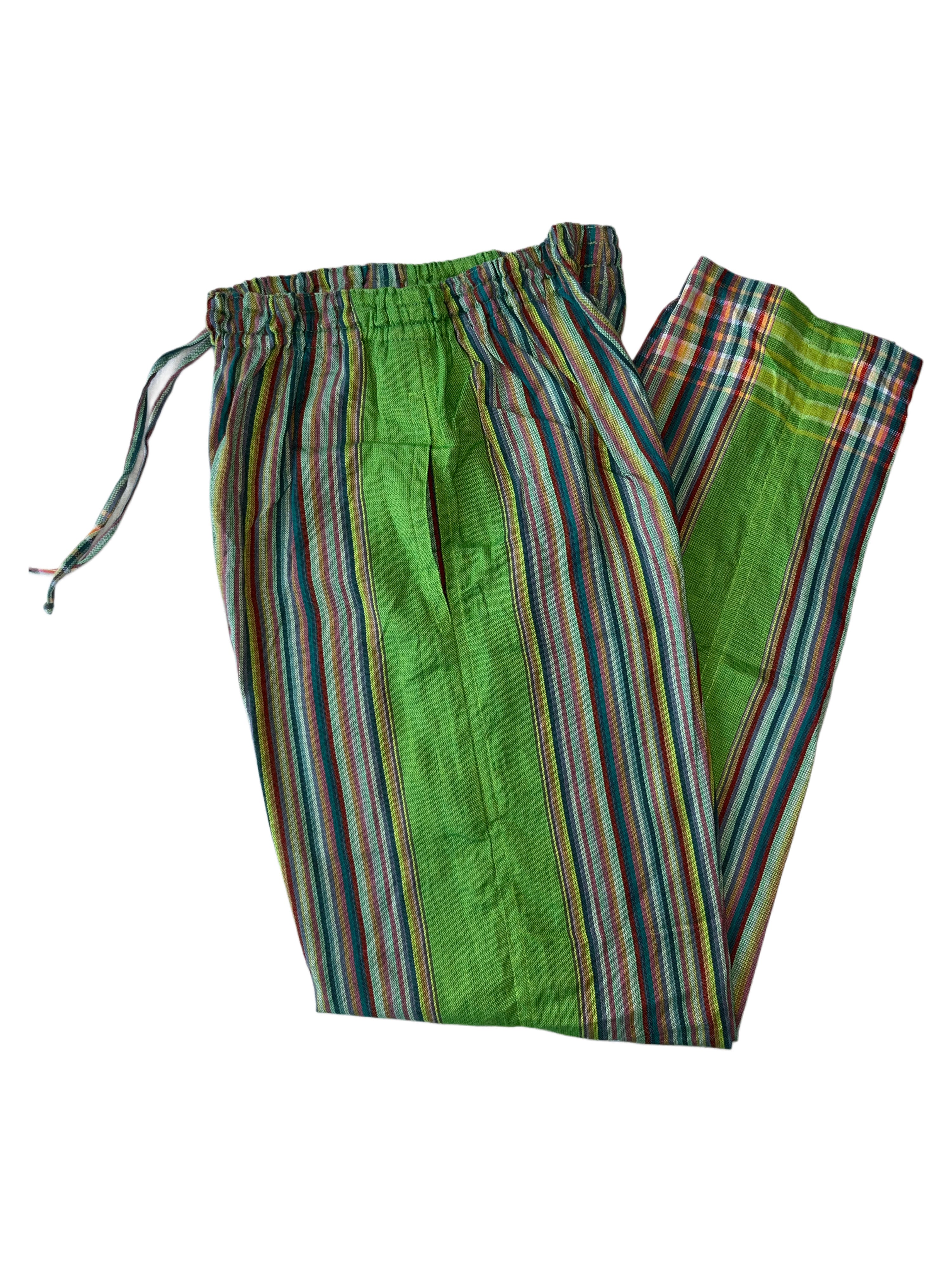 Kikoy Unisex Pants | Green Stripes