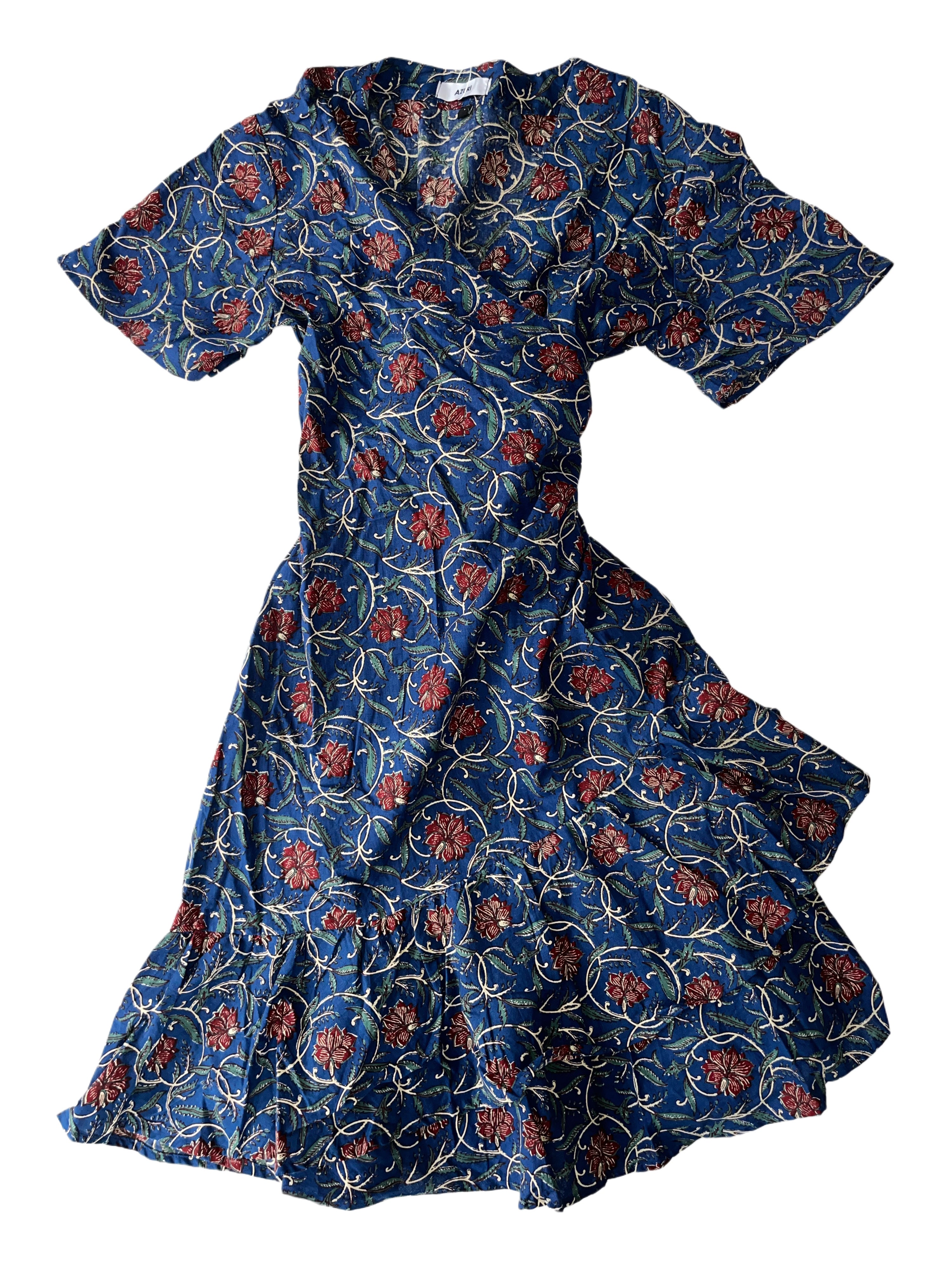 Lomu Wrap Dress | Navey Red