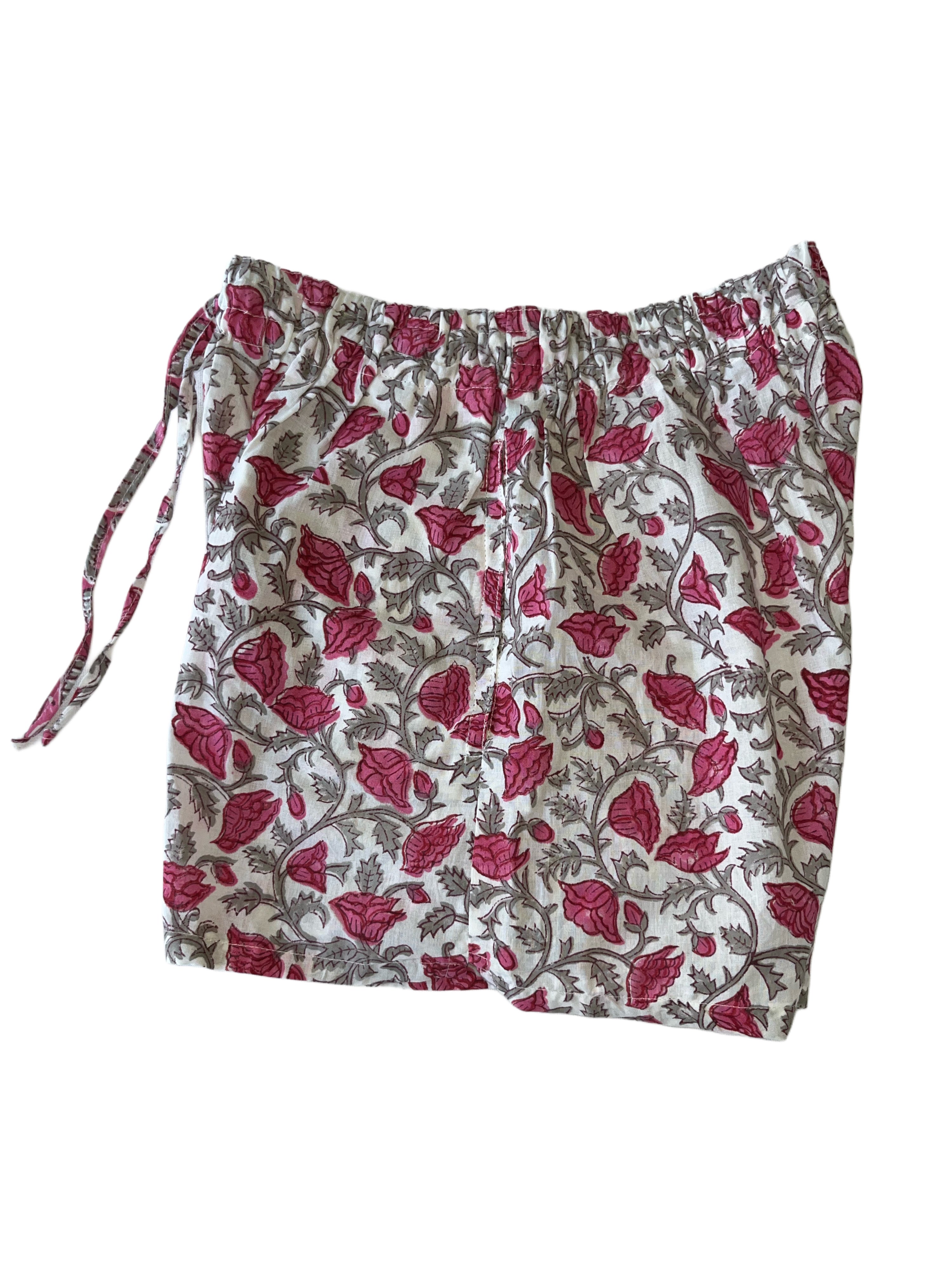 Girls Shorts | White Pink Grey