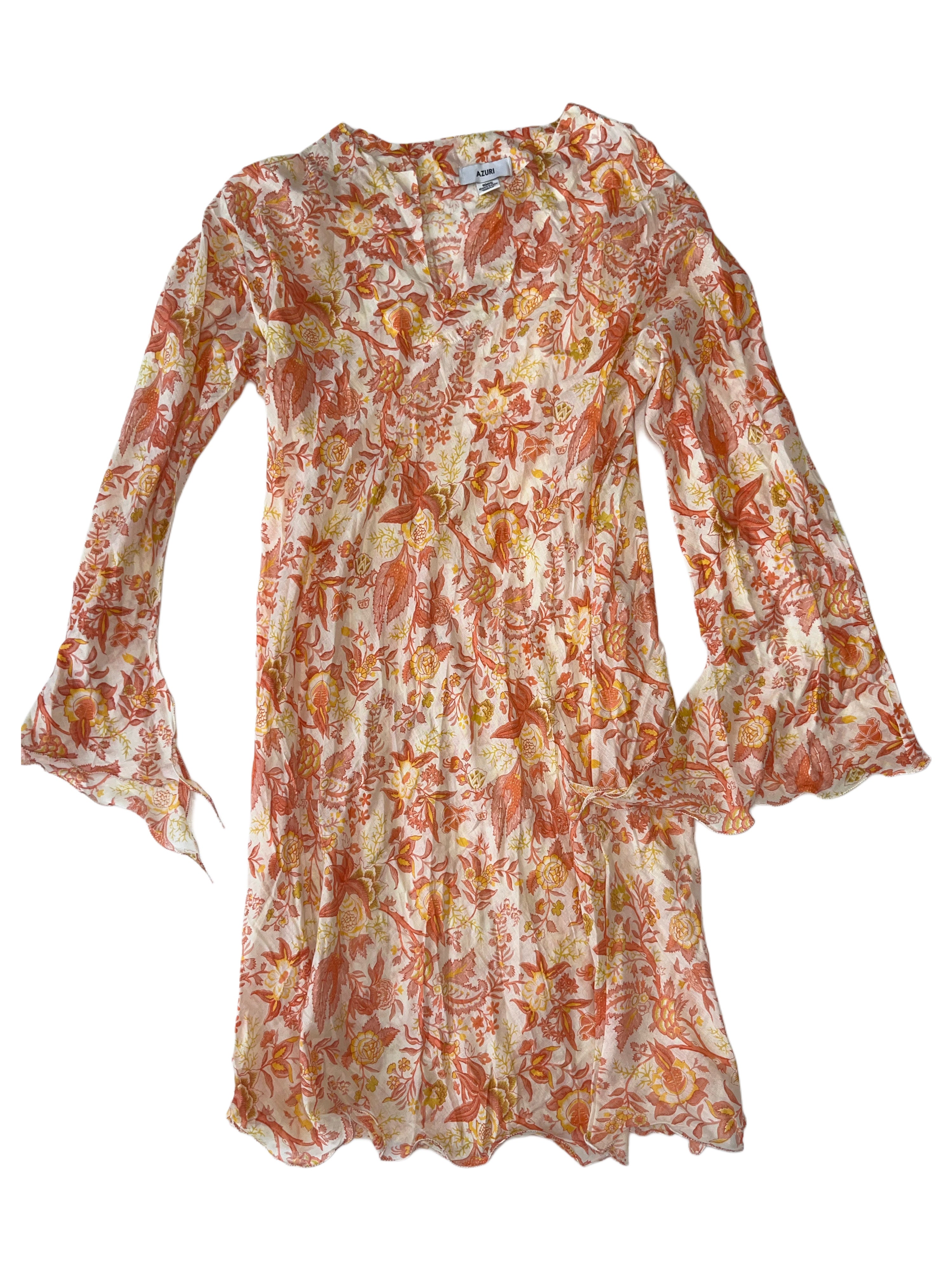Popo Dress | Orange Yellow White
